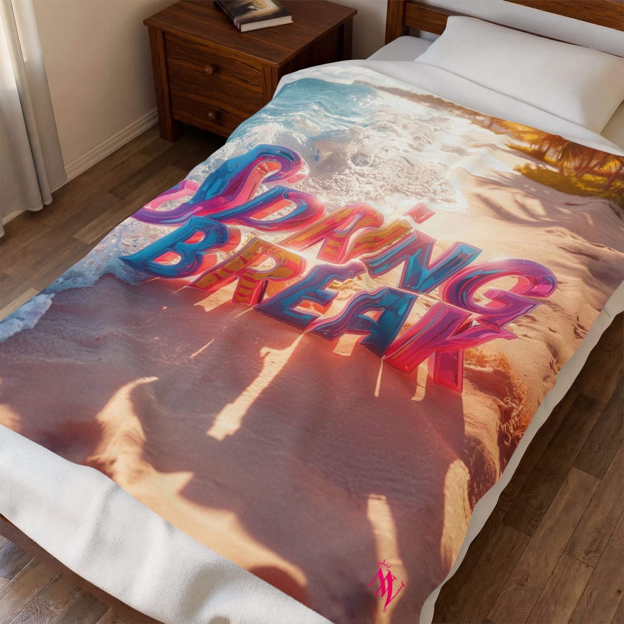 Spring Break Beach Couple Romantic Gifts Silky Soft Love Blanket