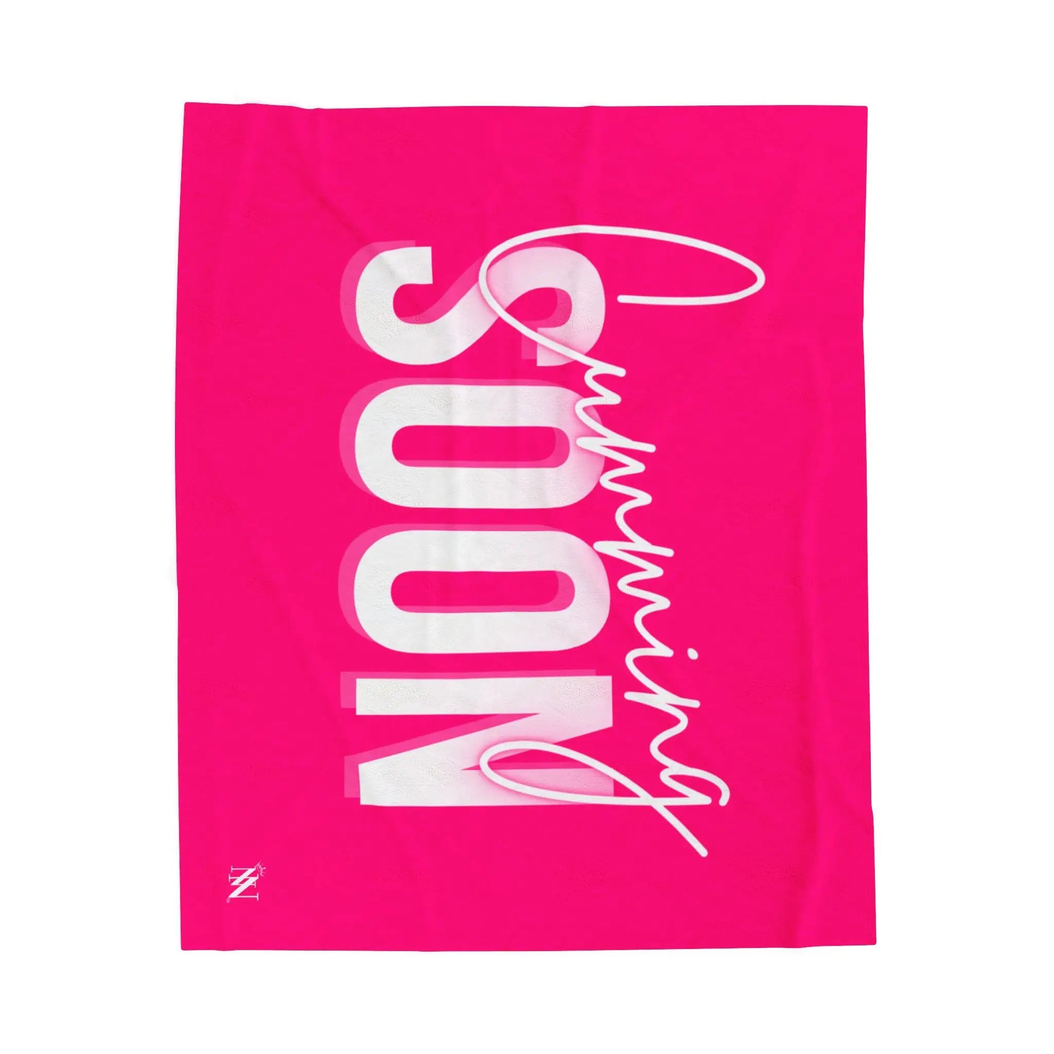 Cumming Soon Plain Signature Pink Blanket
