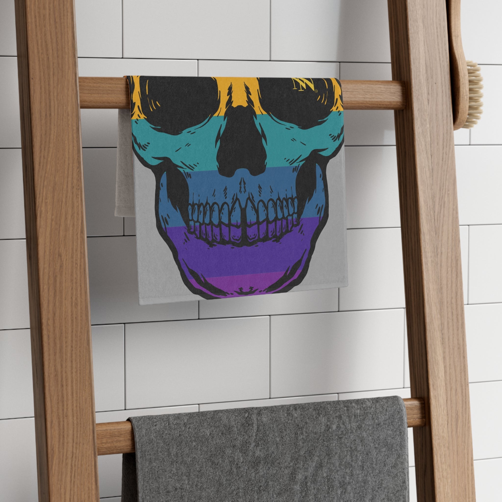 Colorful Skull Light Grey | Mix & Match Soft Fun-Flirty Lovers’ Towels