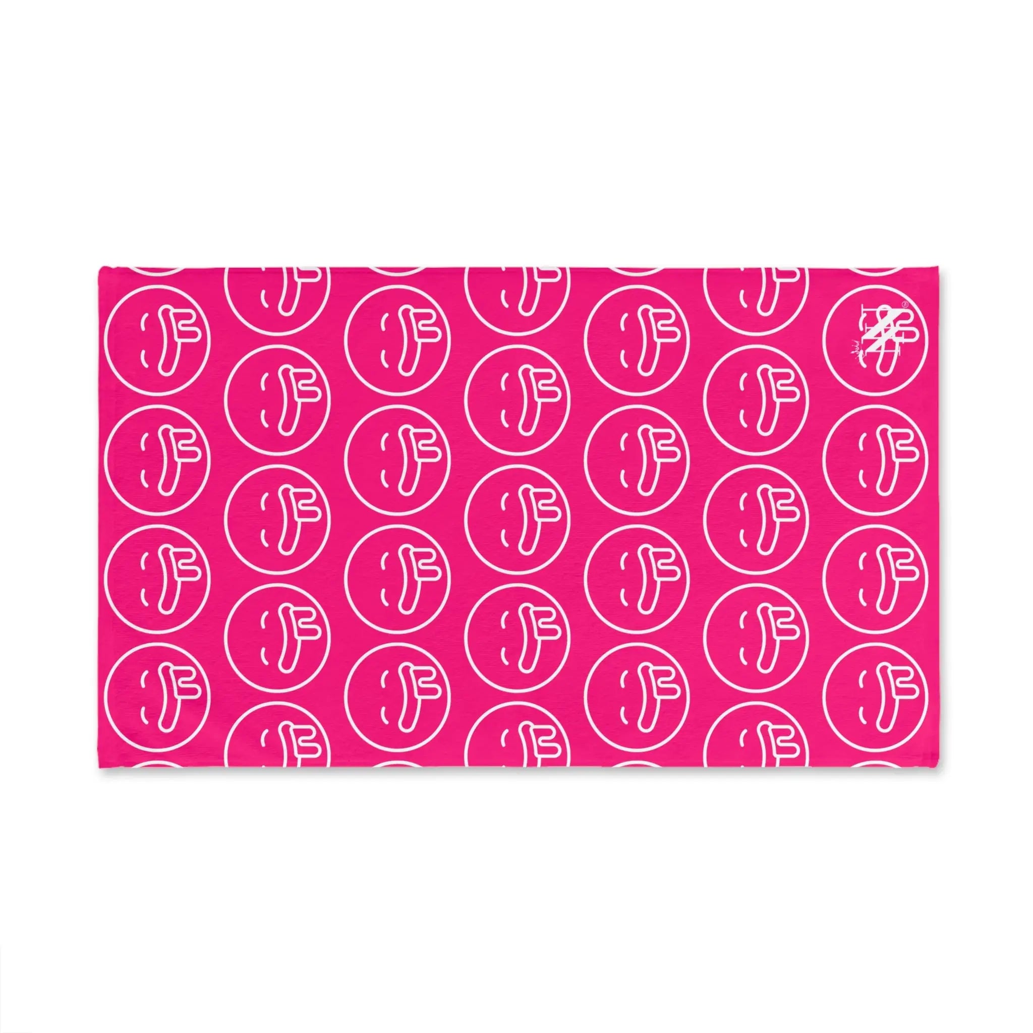 Hungry Drooling Emoji Pattern Signature Pink | Mix & Match Classic Fun-Flirty Lovers’ Towels