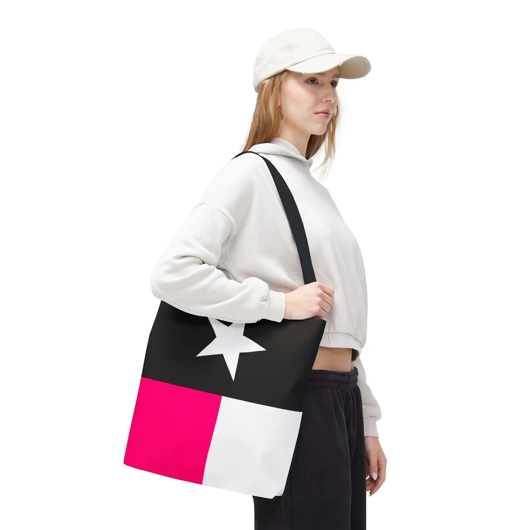 Signature Pink & Black Texas Flag Tote Bag