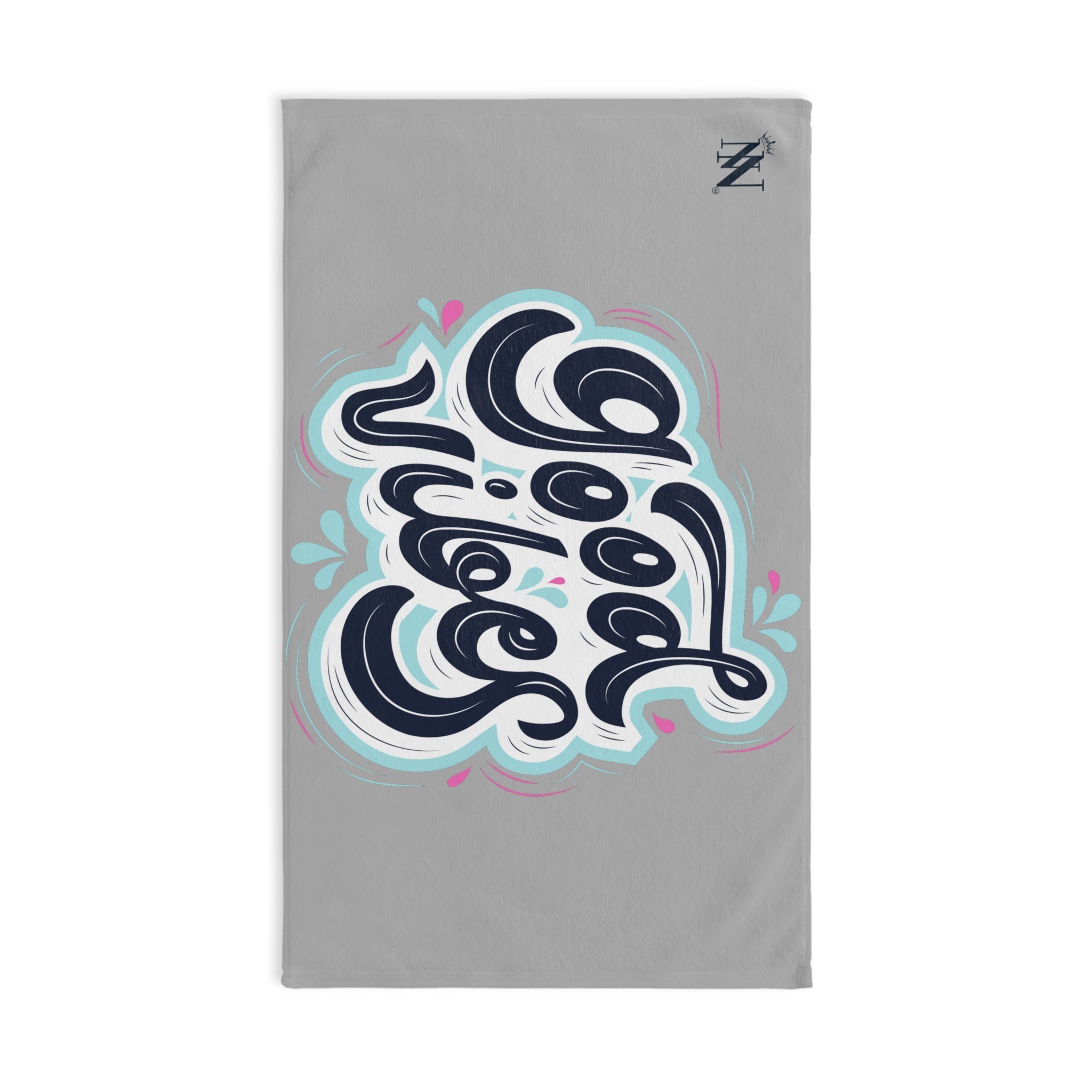 Good Vibes Blue Splash Light Grey Cum Towel