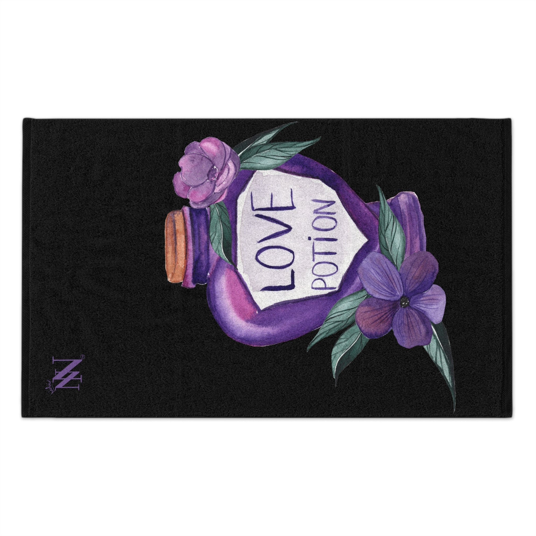 Pretty Love Potion Black | Mix & Match Soft Fun-Flirty Lovers’ Towels