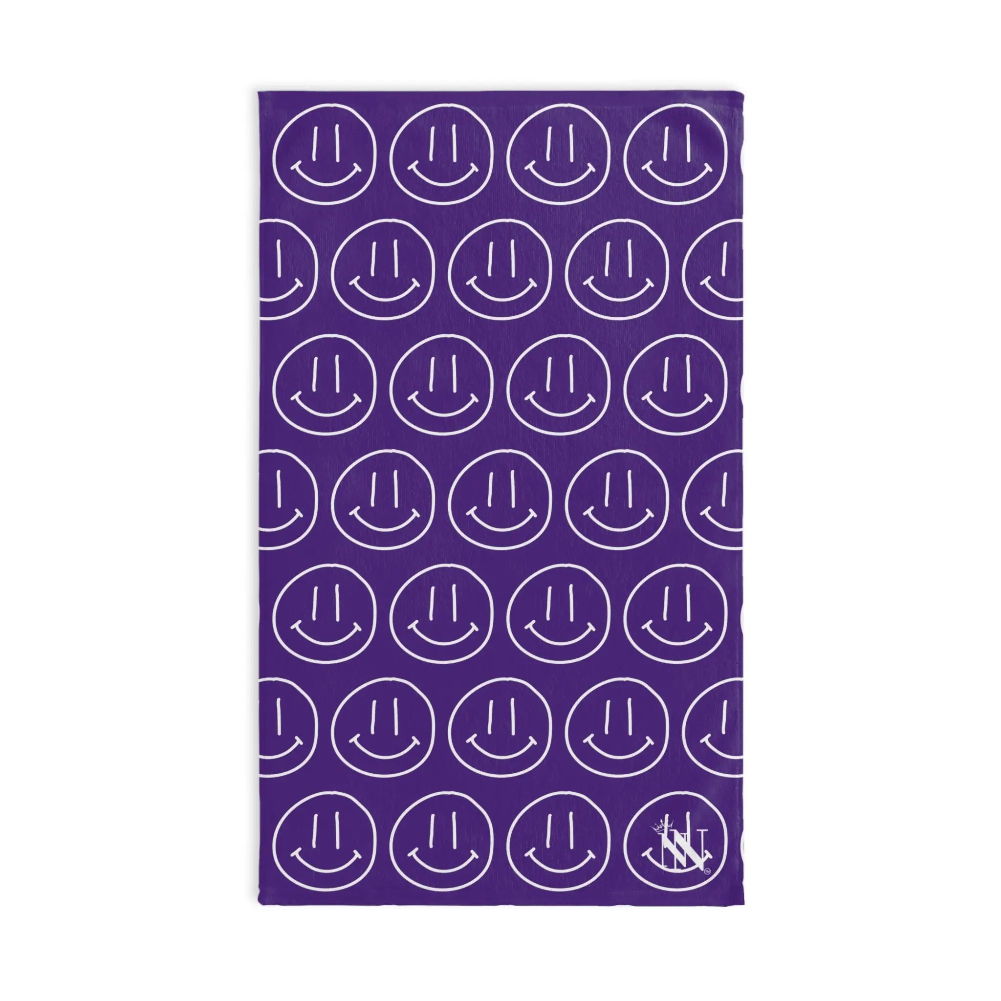 Happy Smiling Emoji Pattern Purple Cum Towel