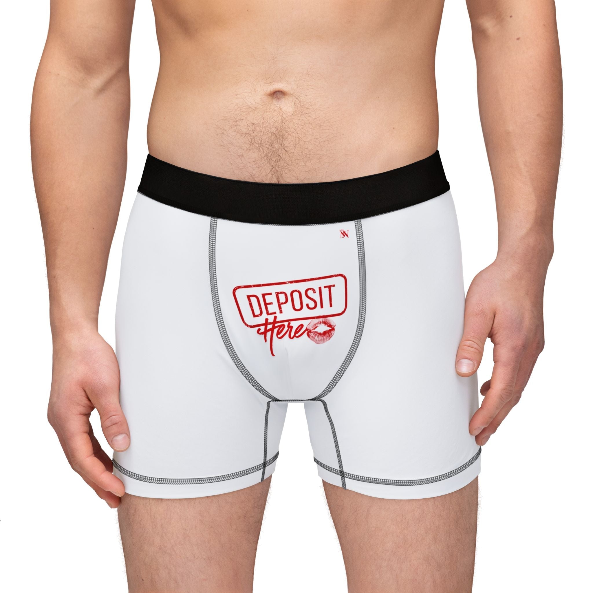 Deposit Here with a Kiss | Mix & Match Men’s Fun-Flirty Lovers’ Boxer Briefs