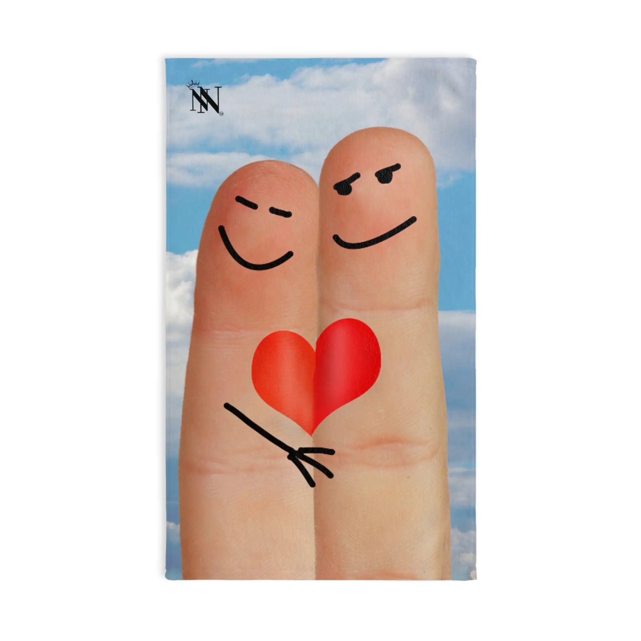 Finger People Love Happy Heart Cum Towel