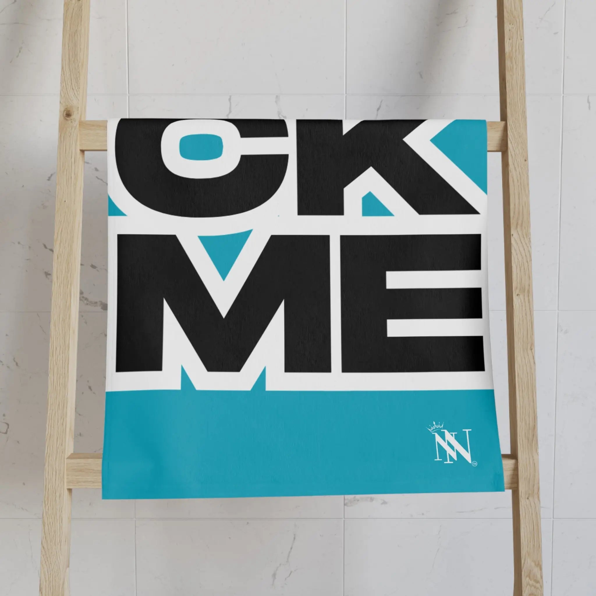 SUCK ME Block Letter Teal Cum Towel