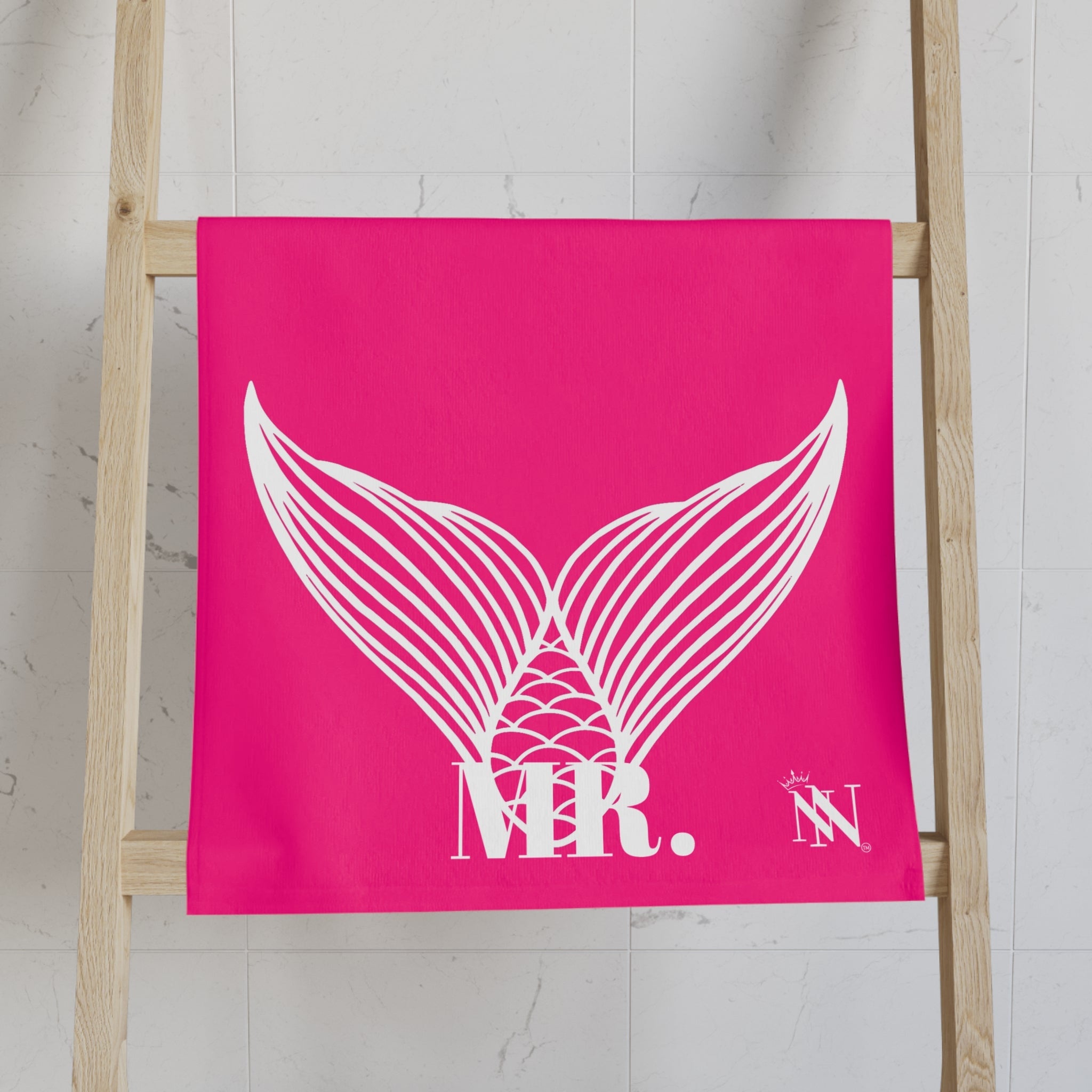Mr. Mrs. Mermaid Shareable Sides Signature Pink Cum Towel