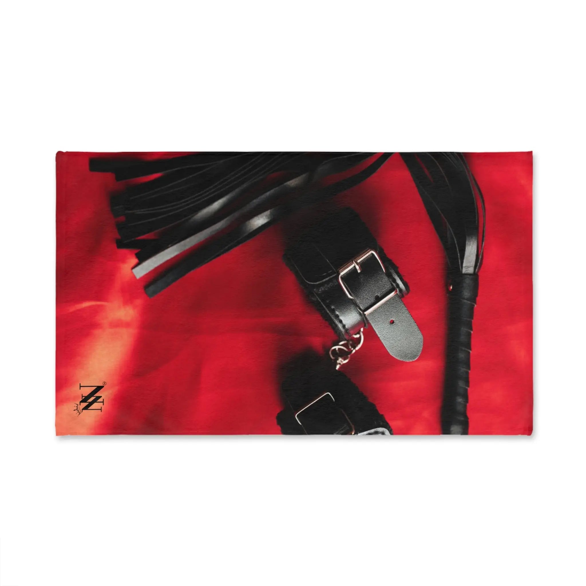Leather Handcuffs & Whip Fetish Cum Towel