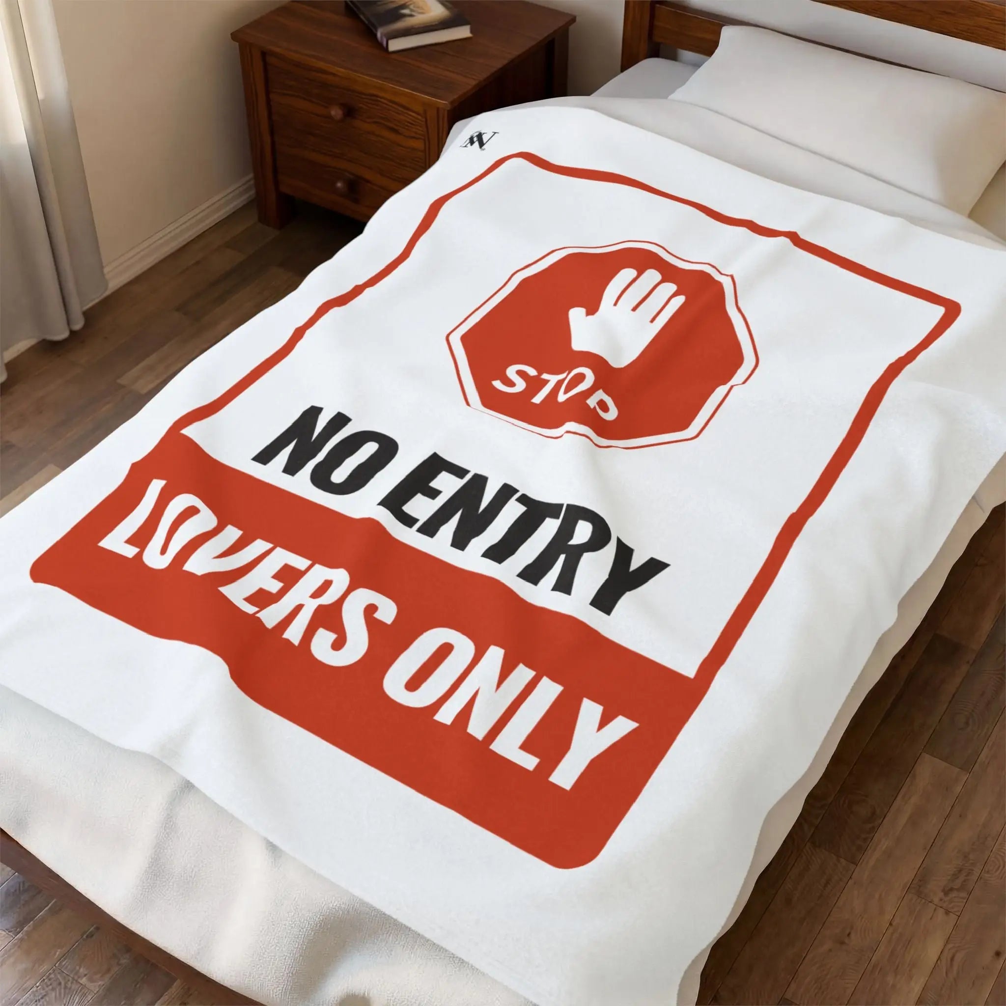 No Entry Lovers Only Sign Blanket