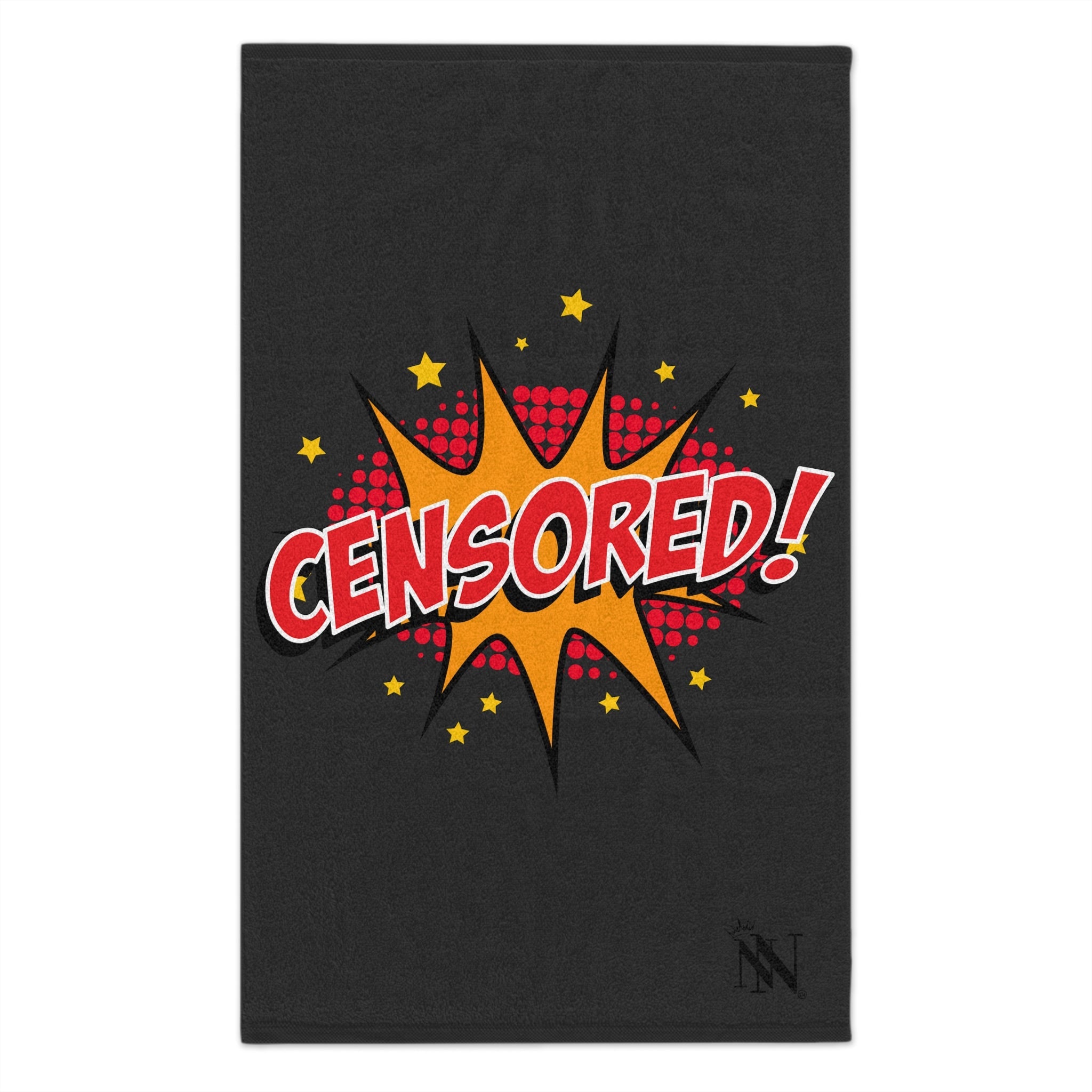 Cartoon Censored Dark Grey | Mix & Match Soft Fun-Flirty Lovers’ Towels