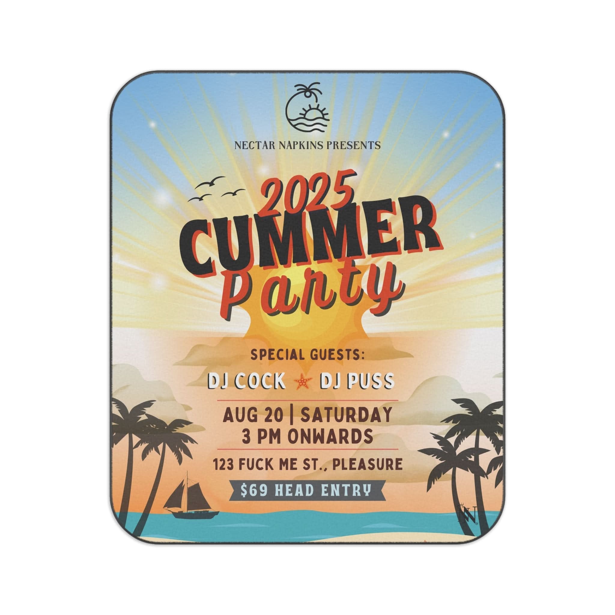 2025 Cummer Party | Water-Resistant Travel Squirt Friendly Sex Blanket