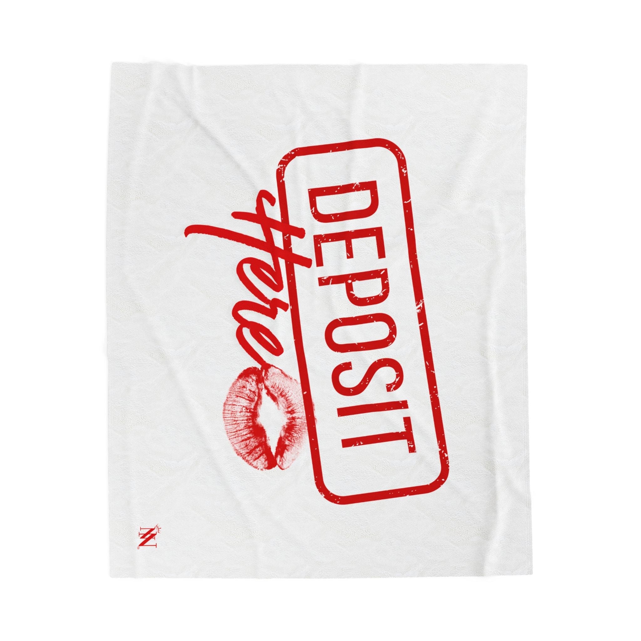 Deposit Here with a Kiss | Mix & Match Soft Fun-Flirty Loversā Blankets