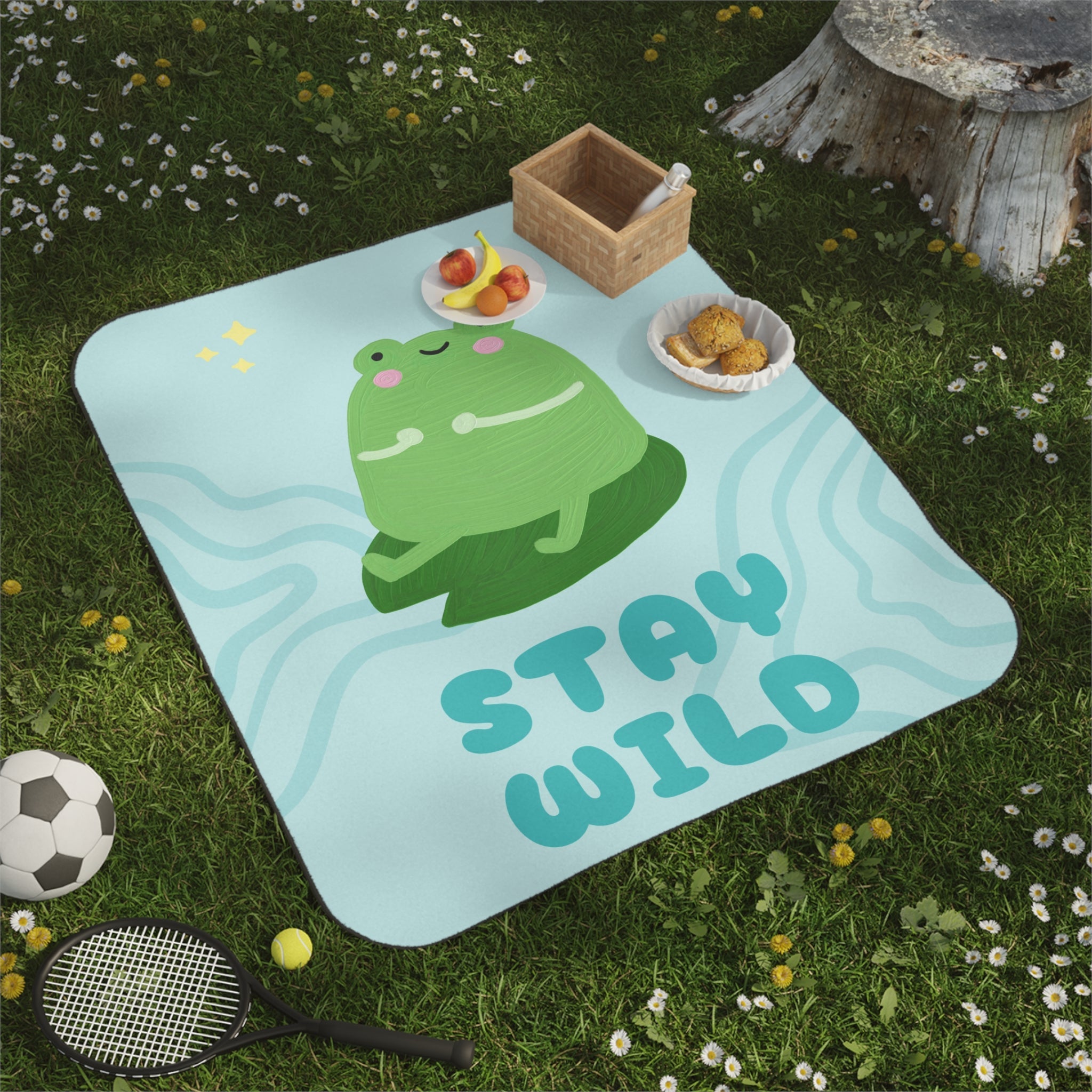 Stay Wild Cute Frog | Mix Match Fun-Flirty Lovers’ Water-Resistant Blankets