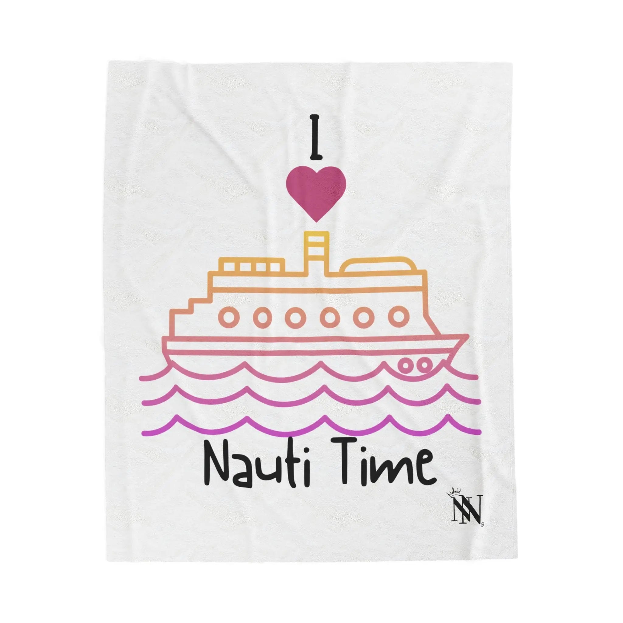 I Love Nauti Time White | Mix & Match Velveteen Fun-Flirty Lovers’ Blankets