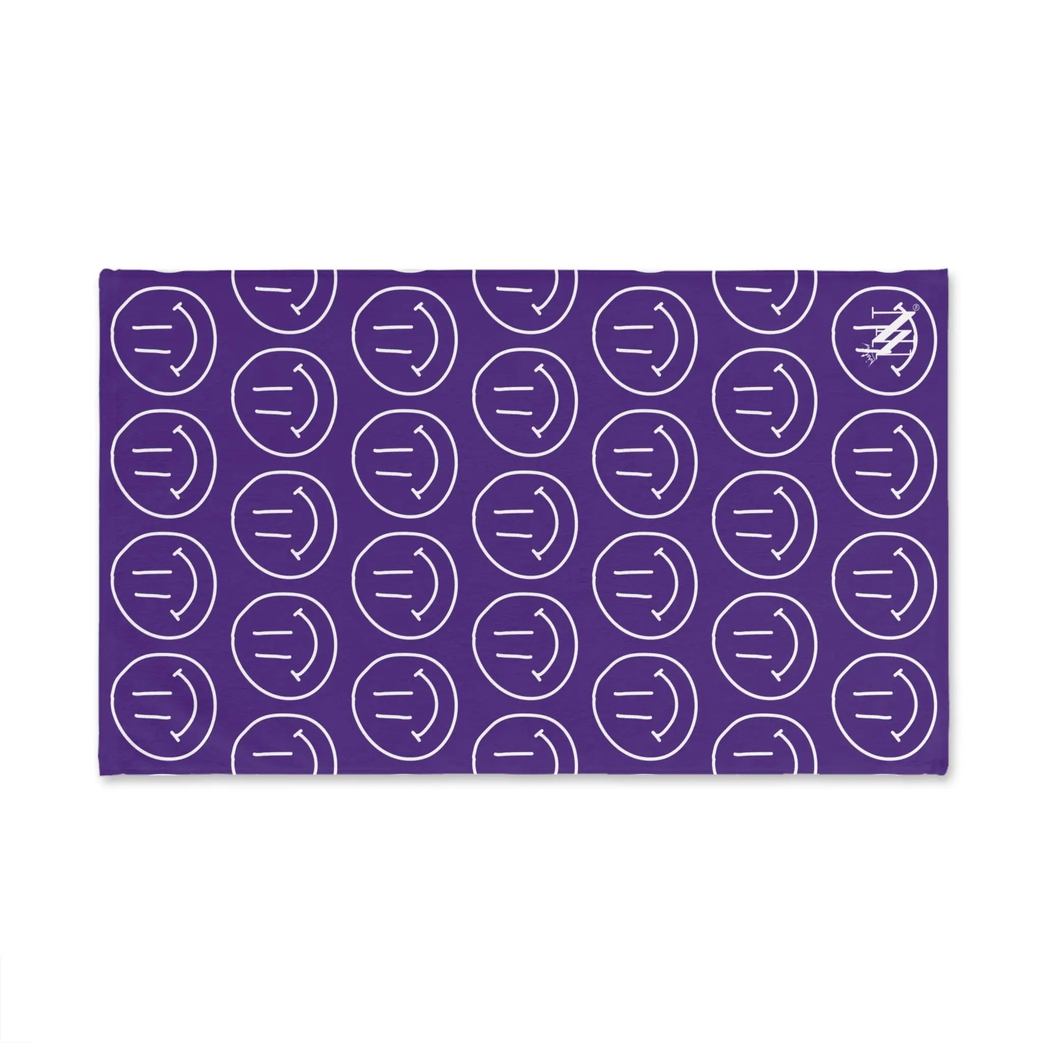 Happy Smiling Emoji Pattern Purple Cum Towel