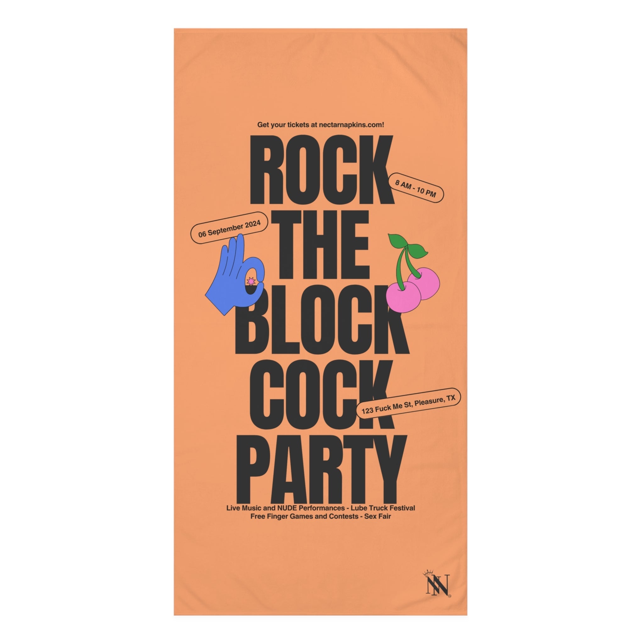 Rock The Block Cock Party | Mix & Match Naughty XL Fun-Flirty Lovers’ Towels