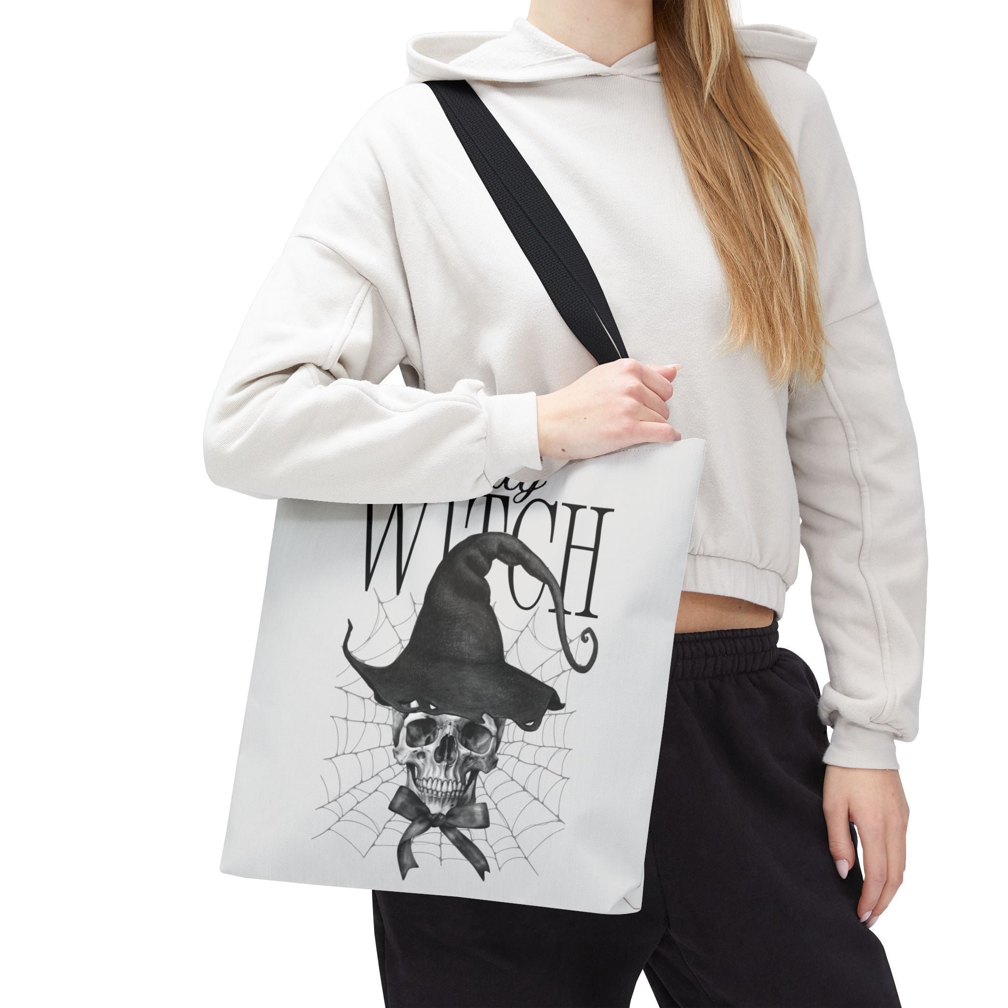 Sexy Witch Skull Tote Bag