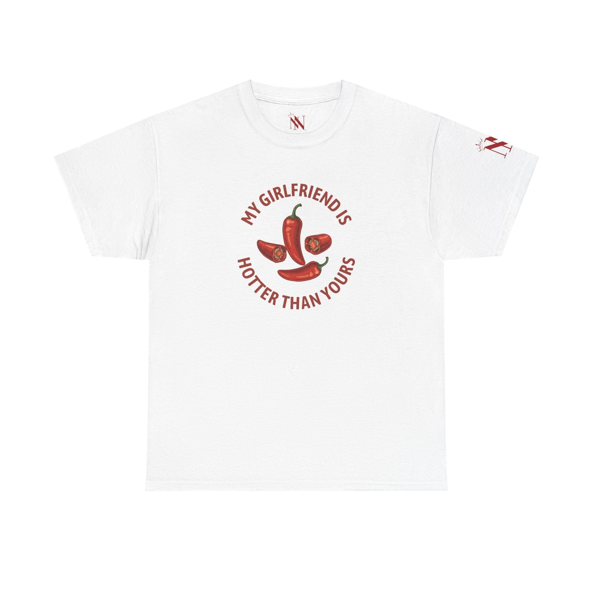 My Girlfriend is Hotter Than Yours Pepper | Mix & Match Cotton Unisex Fun-Flirty Lovers’ T-Shirts