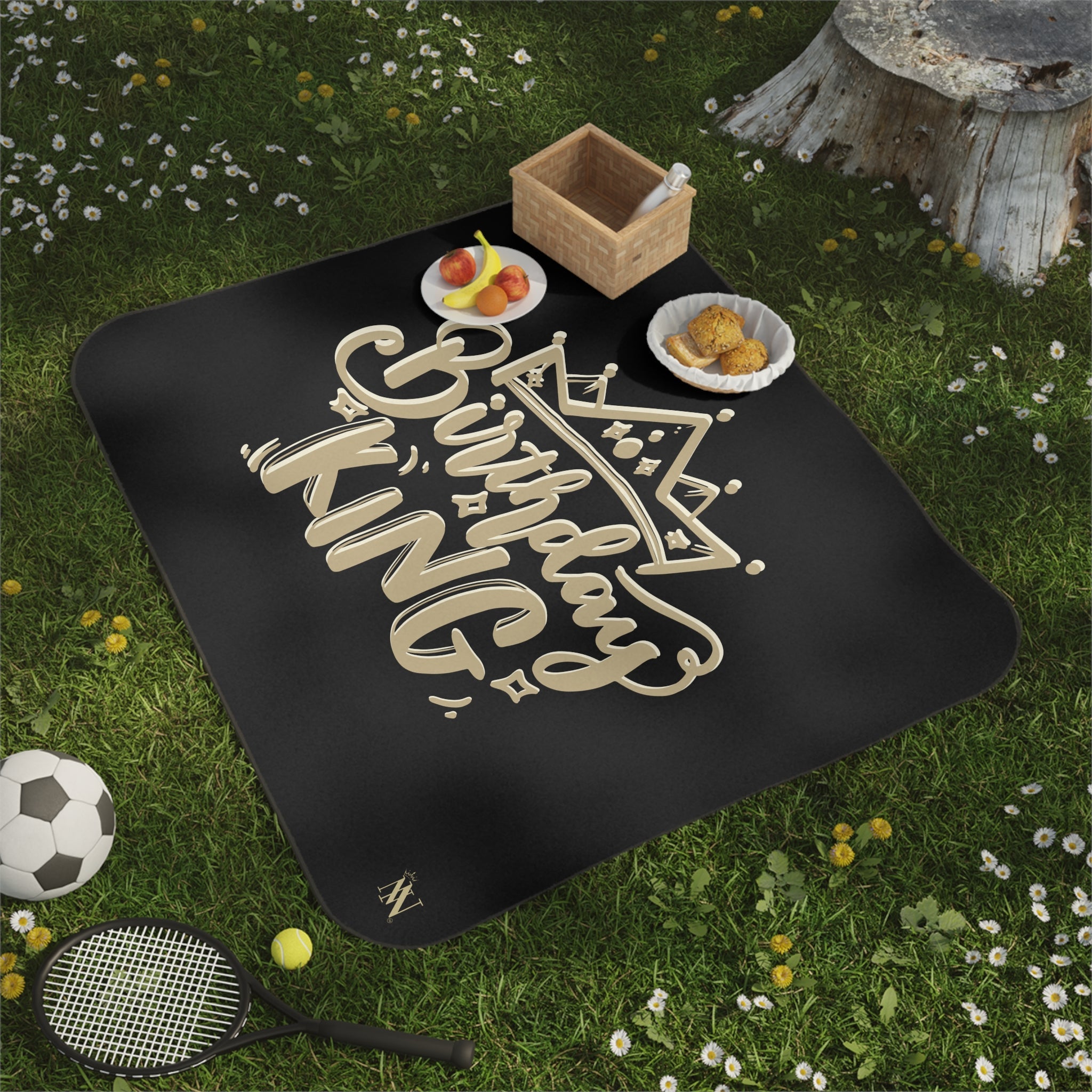 Gold Crown Birthday King | Mix Match Fun-Flirty Lovers’ Water-Resistant Blankets