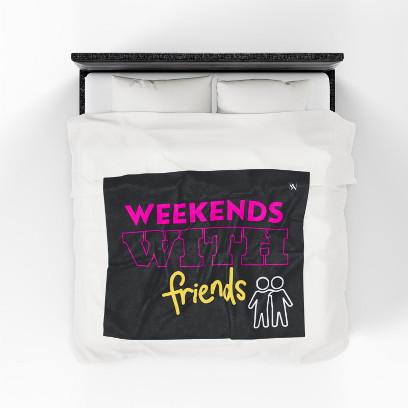 Weekends with Friends Black | Mix & Match Velveteen Fun-Flirty Lovers’ Blankets
