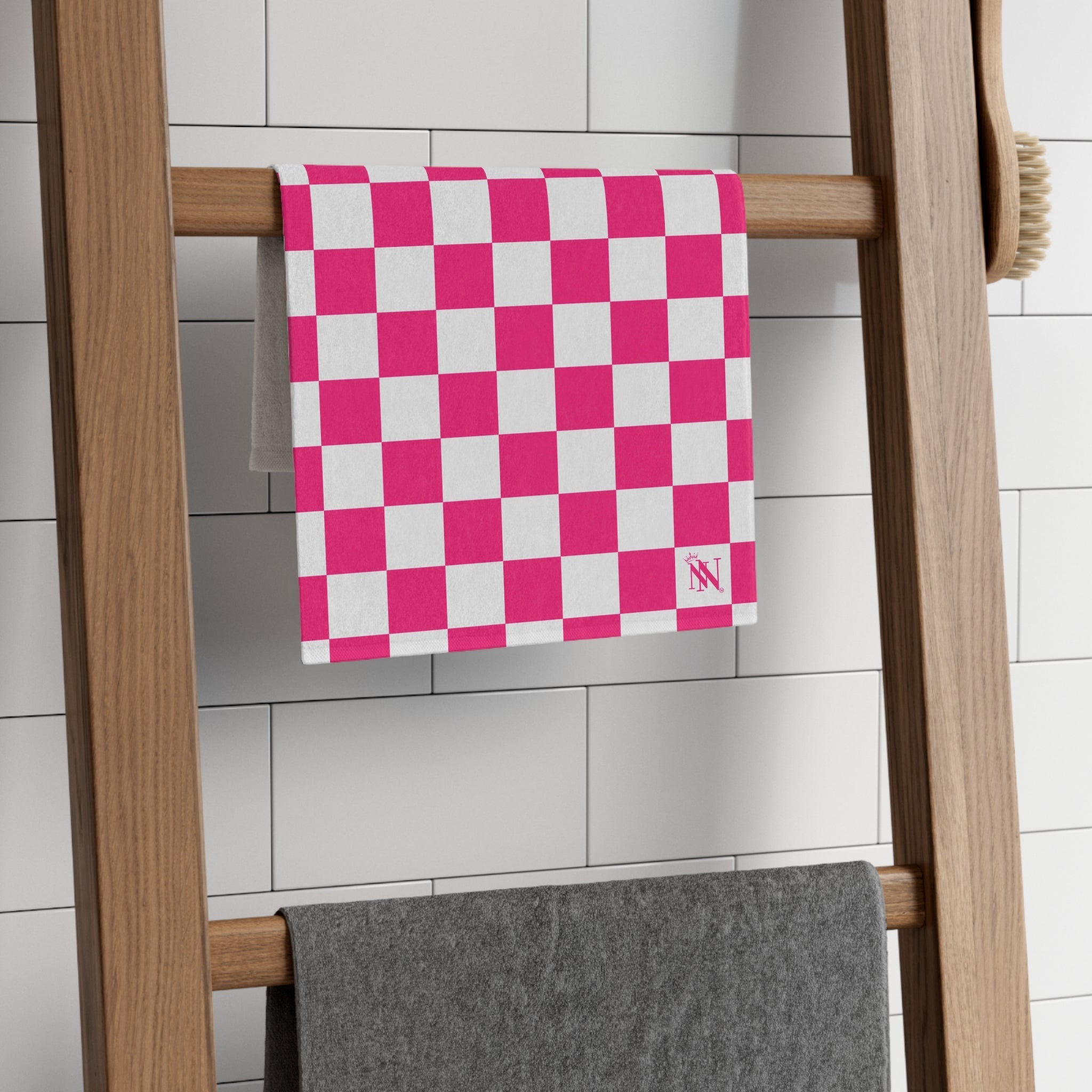 Signature Pink White Checkered | Mix & Match Soft Fun-Flirty Lovers’ Towels
