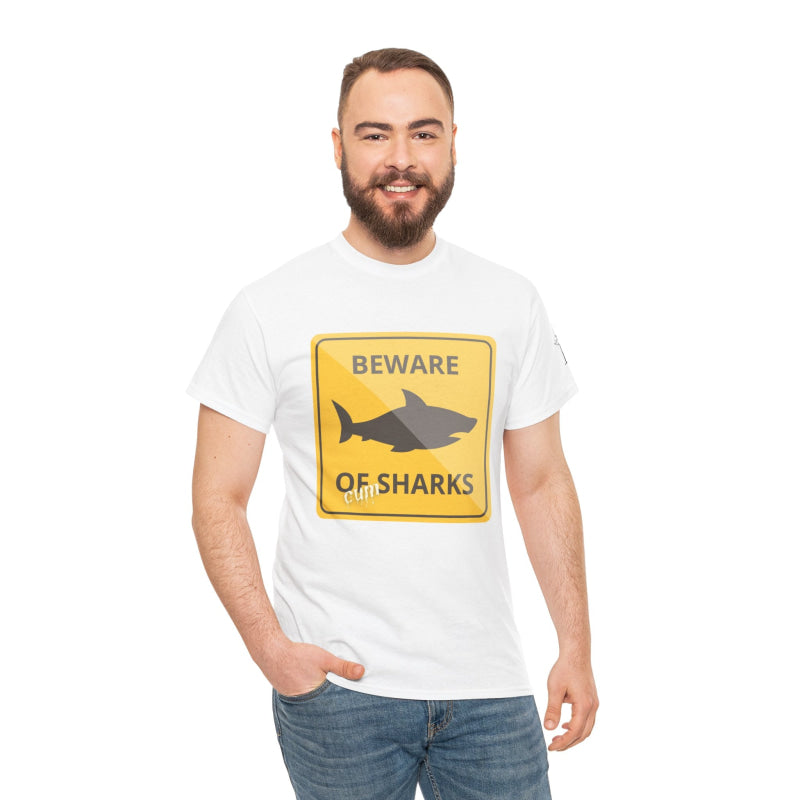 Beware of Cum Shark | Mix & Match 100% Cotton Unisex Fun-Flirty Lovers’ Tees