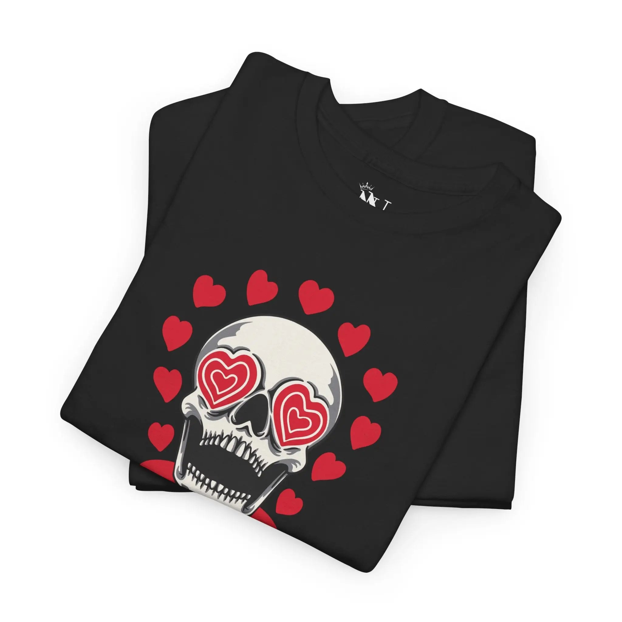 Seeing Hearts Skull Cotton T-Shirt