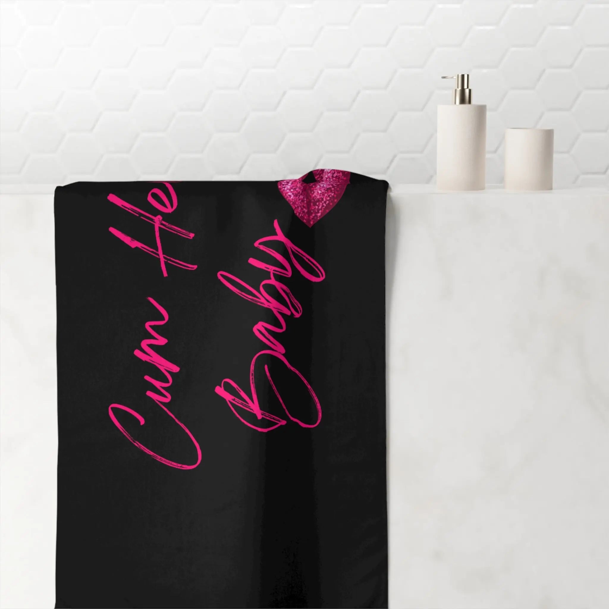 Cum Here Baby Kiss Mark Beach Towel