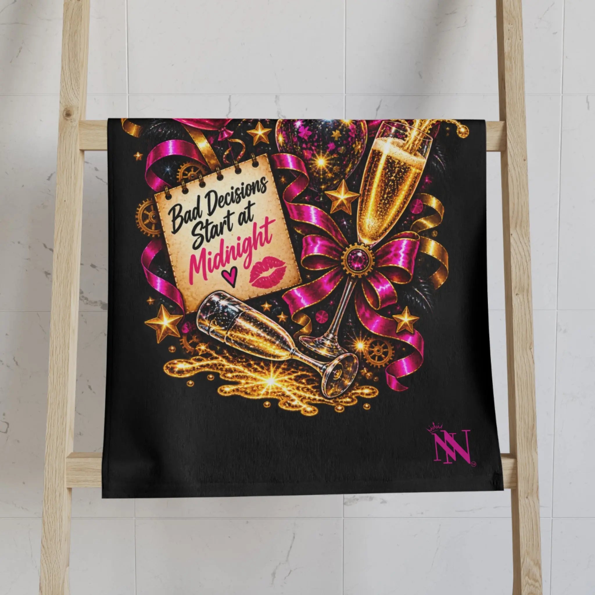 Cheers Bitches New Years | Nectar Napkins Classic Fun-Flirty Lovers’ Towels