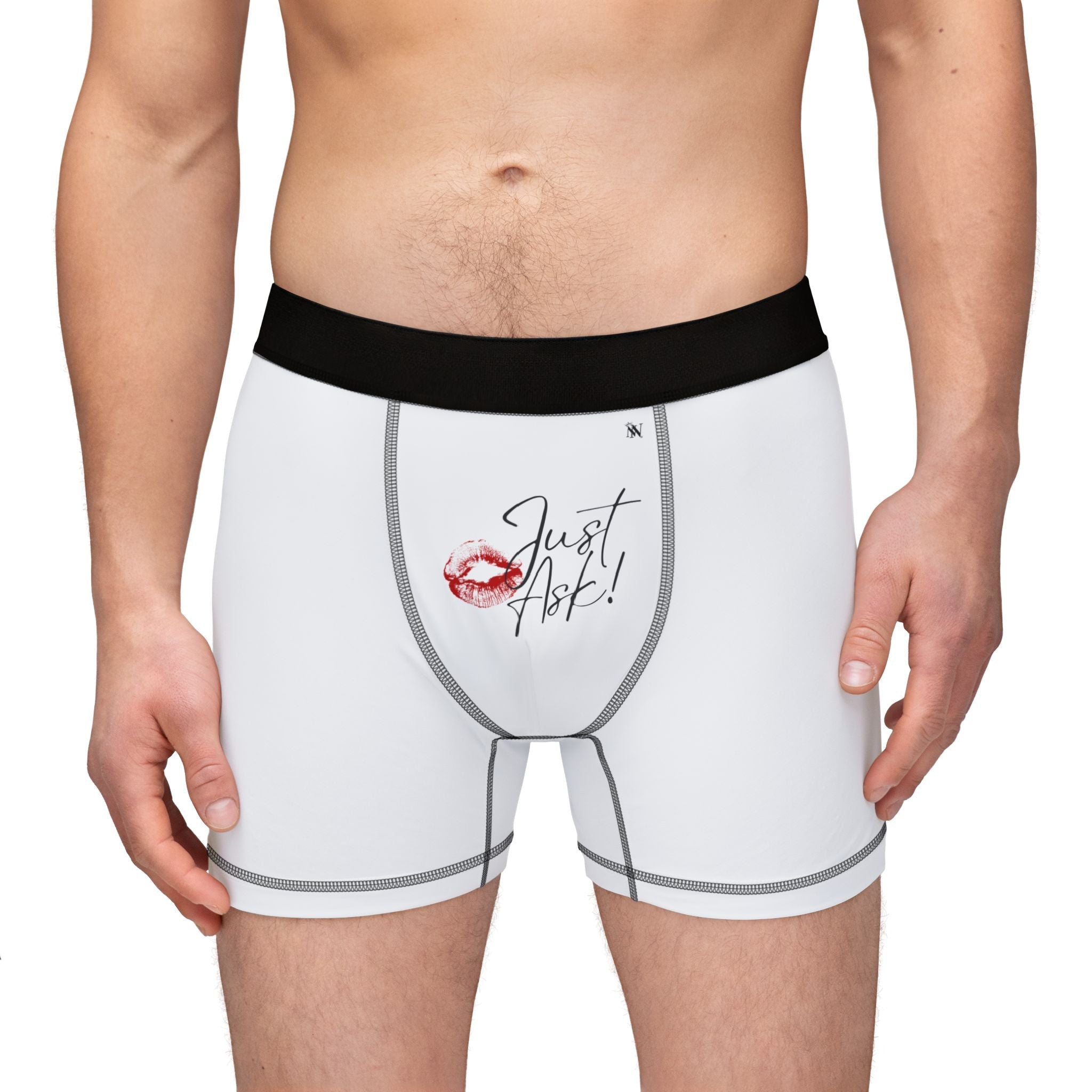 Just Ask! with a Kiss Naughty Sex Gifts for Him Men’s Boxer Briefs