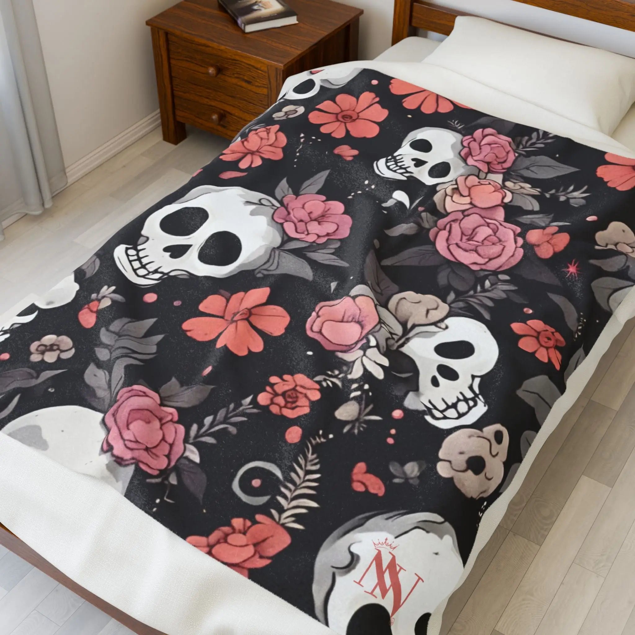 Skull Garden | Mix & Match Velveteen Fun-Flirty Lovers’ Blankets