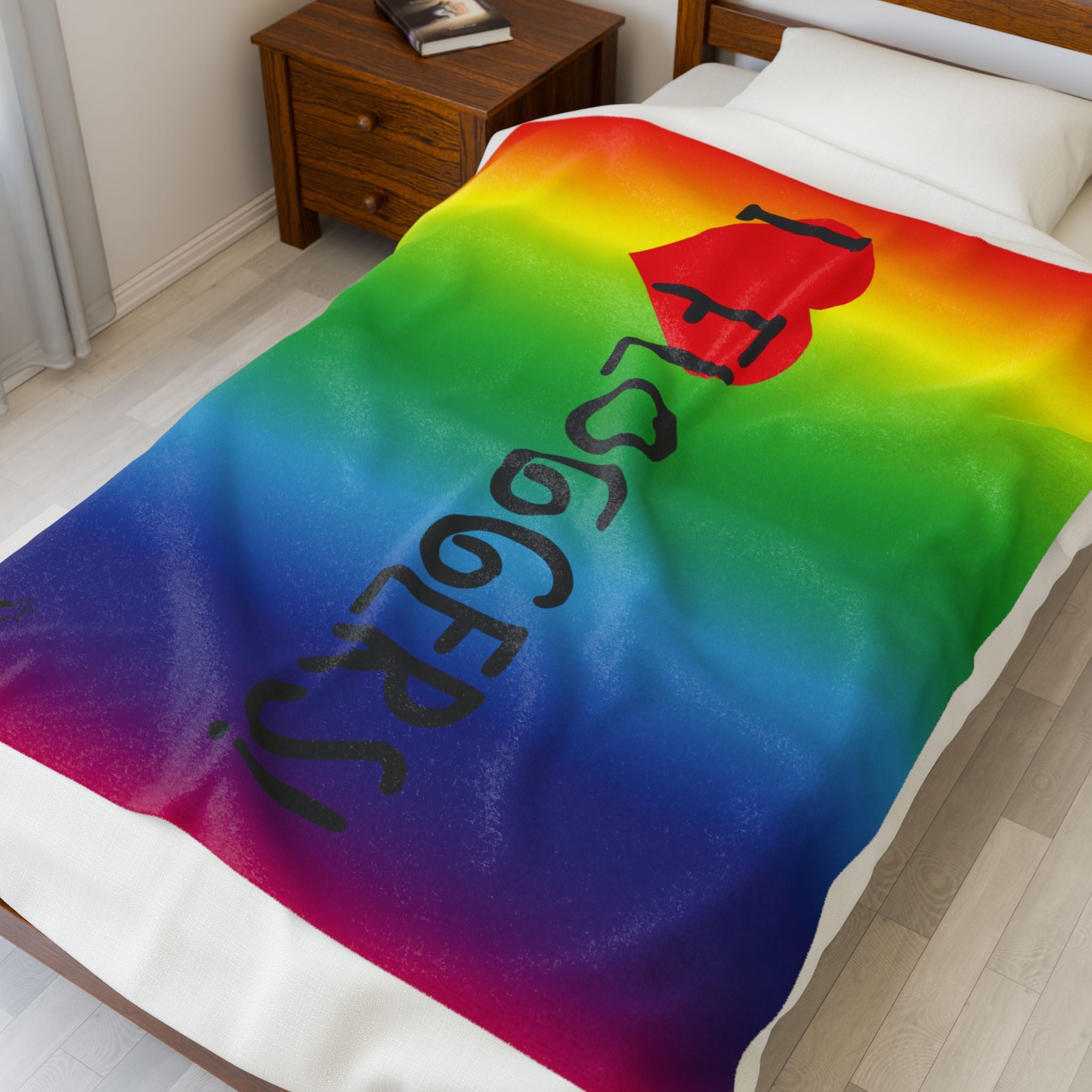 I Love Floggers! Rainbow | Mix & Match Velveteen Fun-Flirty Lovers’ Blankets