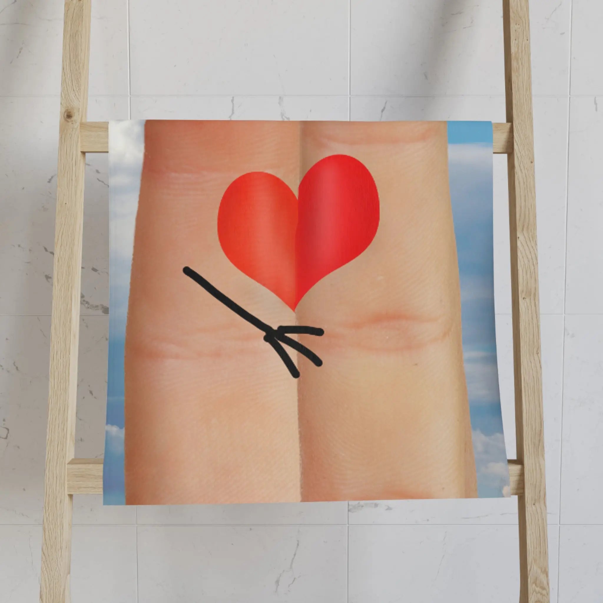 Finger People Love Happy Heart Cum Towel