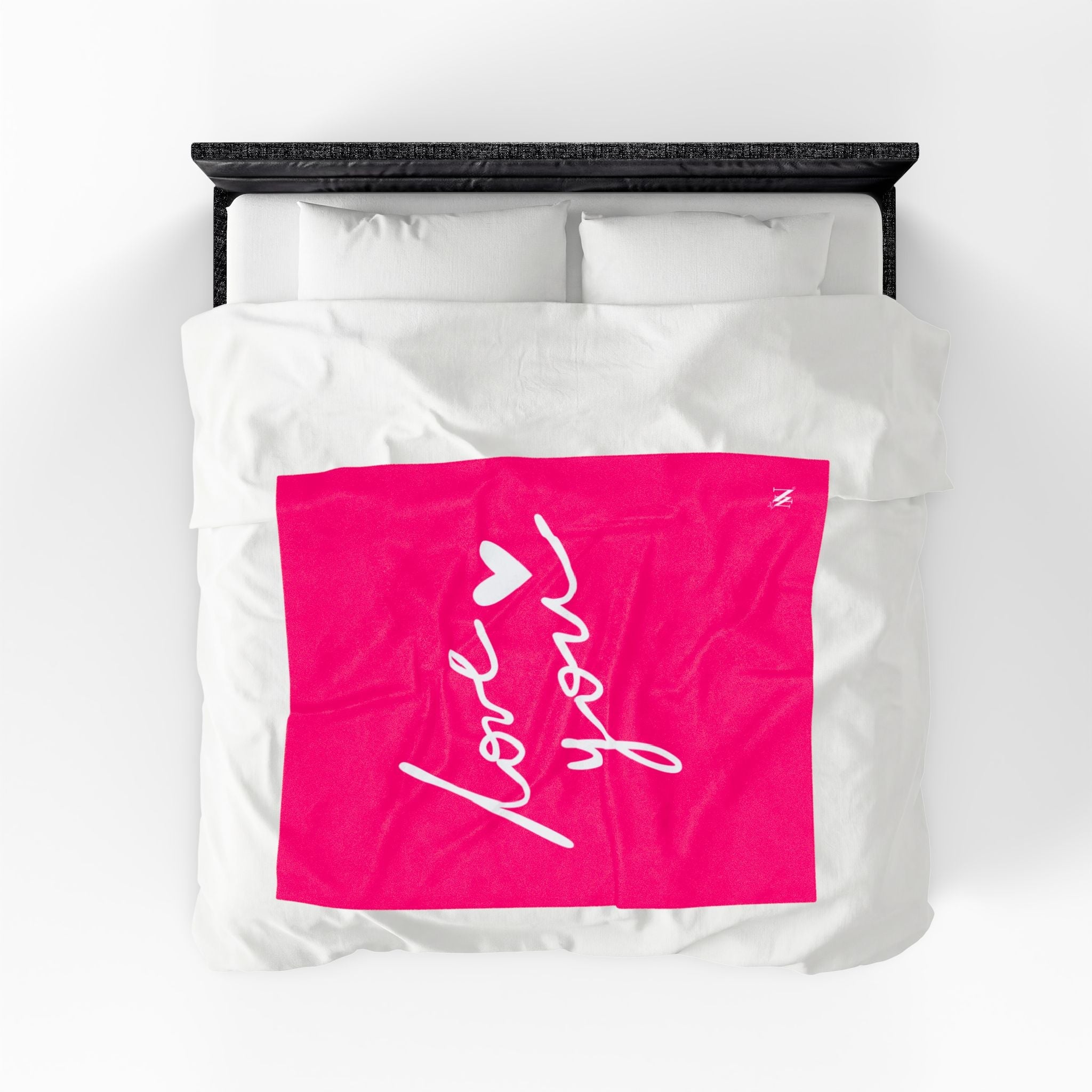 Love You with a Heart Romantic Lovers Gifts Blanket