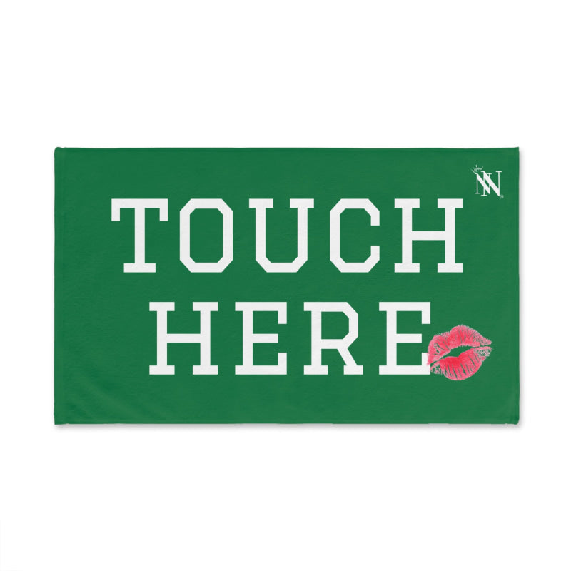 Touch Here Lips Kiss Green | Mix & Match Original Fun-Flirty Lovers’ Towels