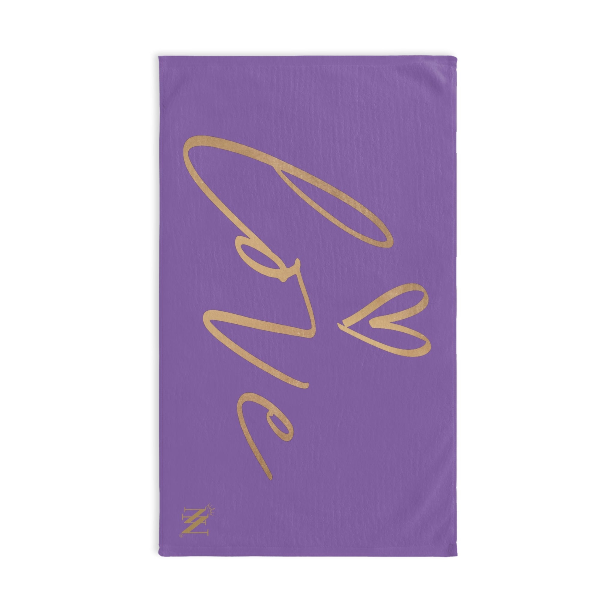Gold Love Heart Light Purple Cum Towel