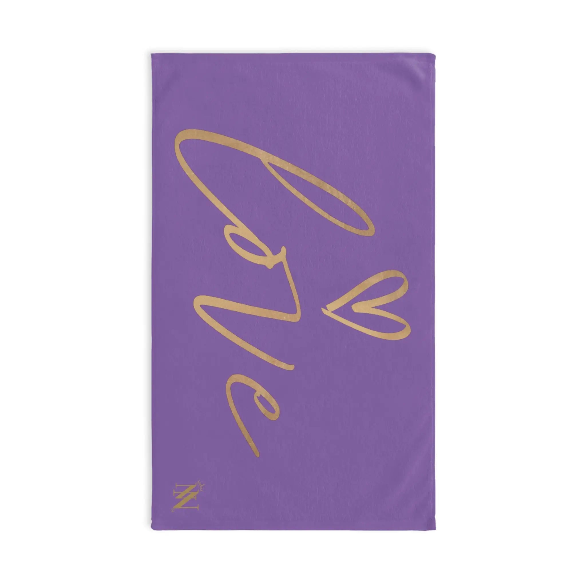 Gold Love Heart Light Purple Cum Towel
