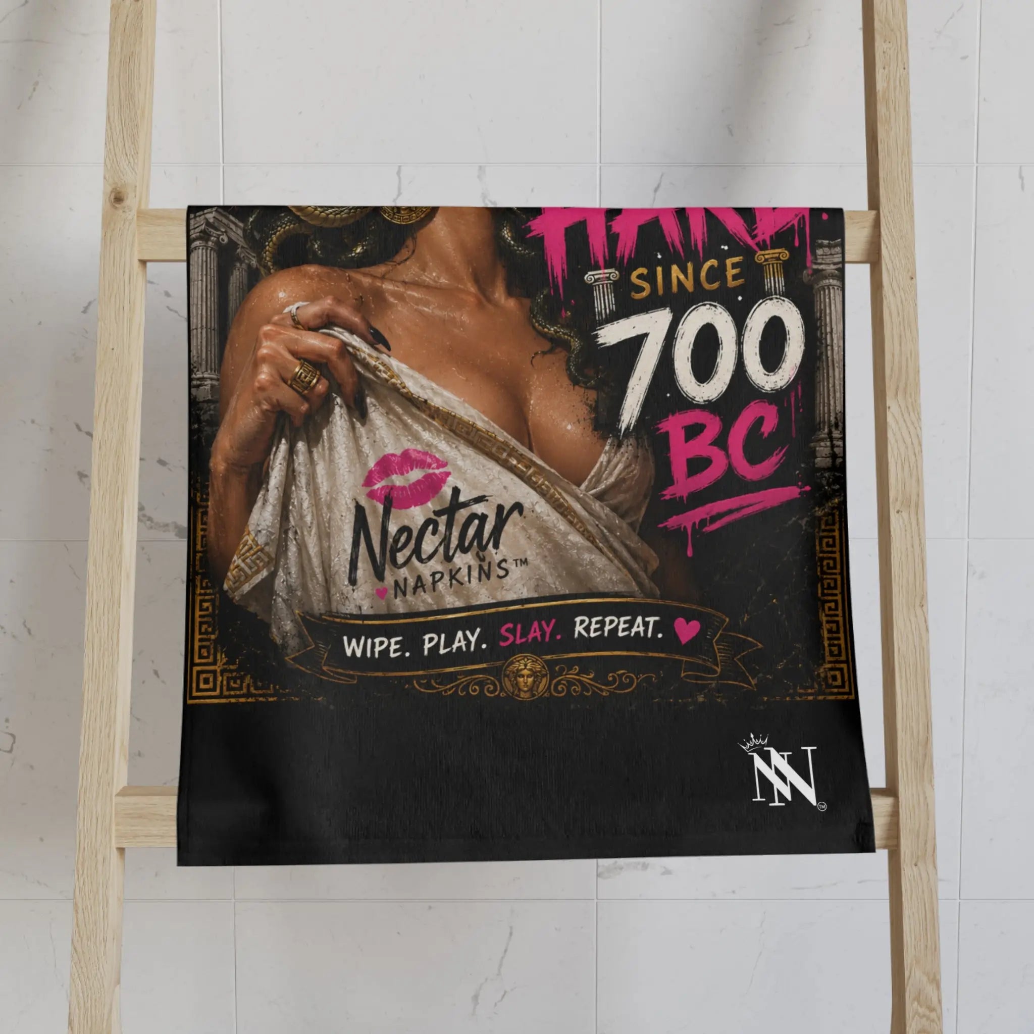 Medusa Making Men Hard | Nectar Napkins Classic Fun-Flirty Lovers’ Towels