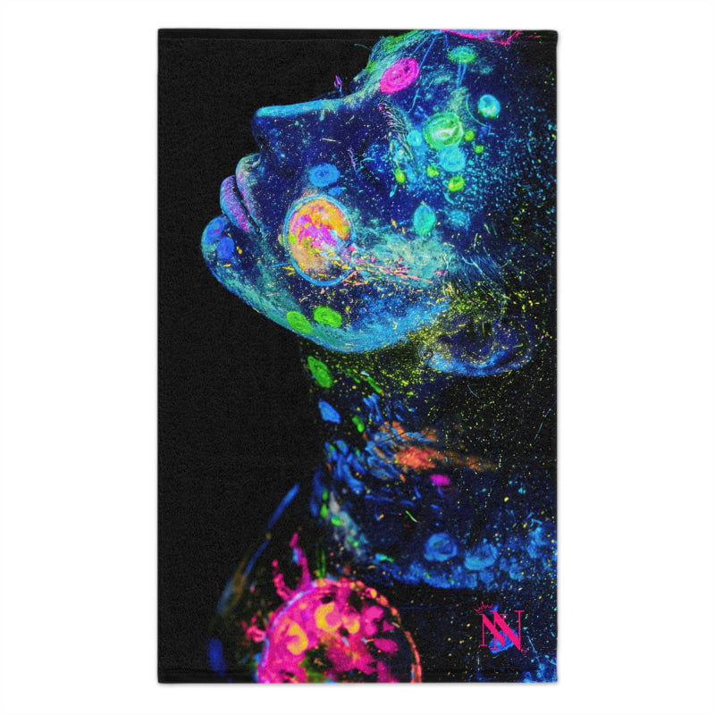 She Glows Blacklight Graphic | Mix & Match Soft Fun-Flirty Lovers’ Towels