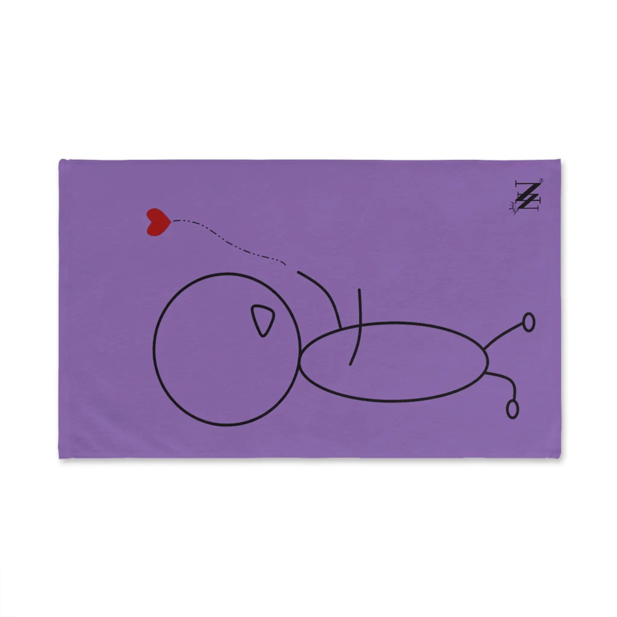 Stick Man Heart Balloon Light Purple Cum Towel
