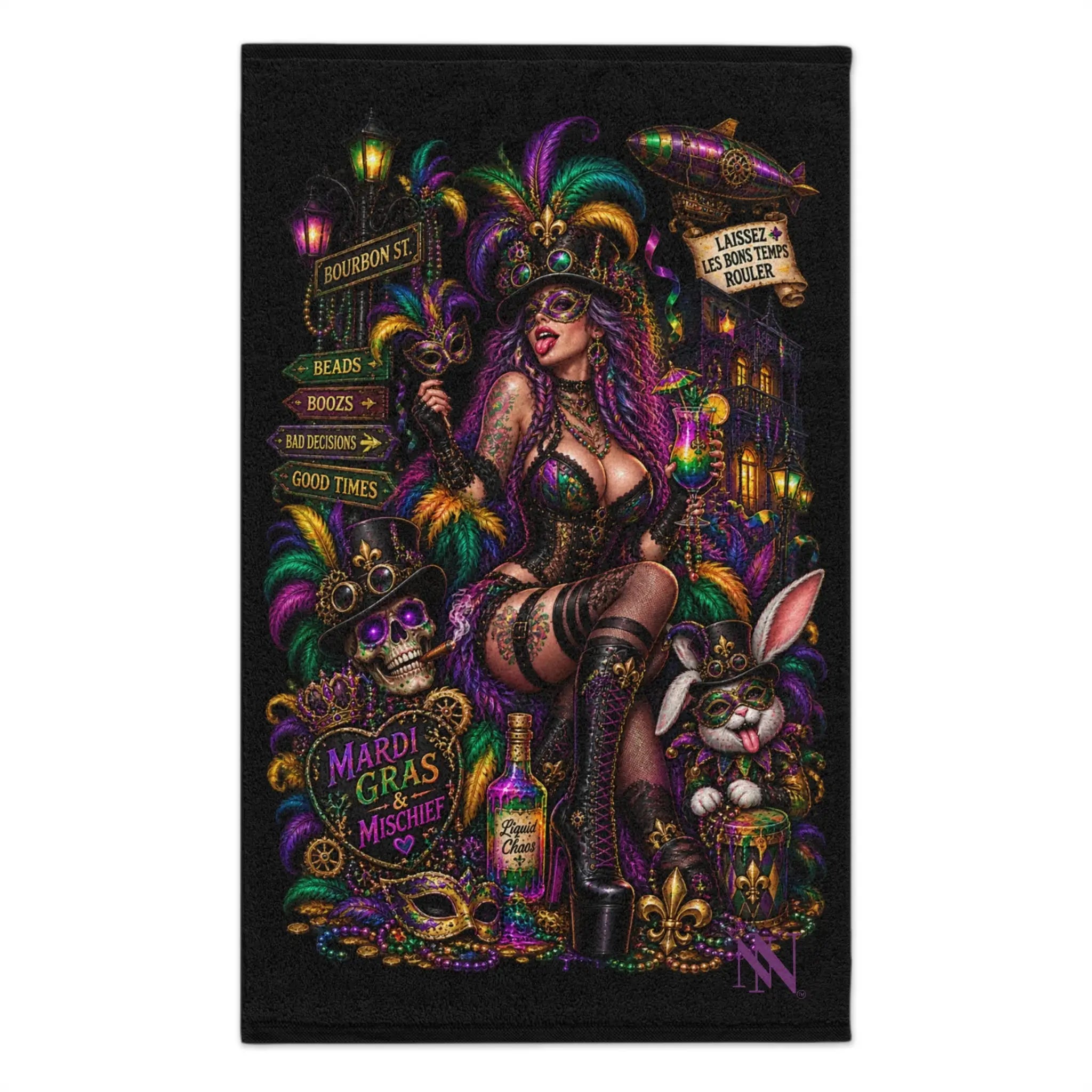Mardi Gras Wicked Fantasy | Nectar Napkins Fun-Flirty Lovers’ Towels