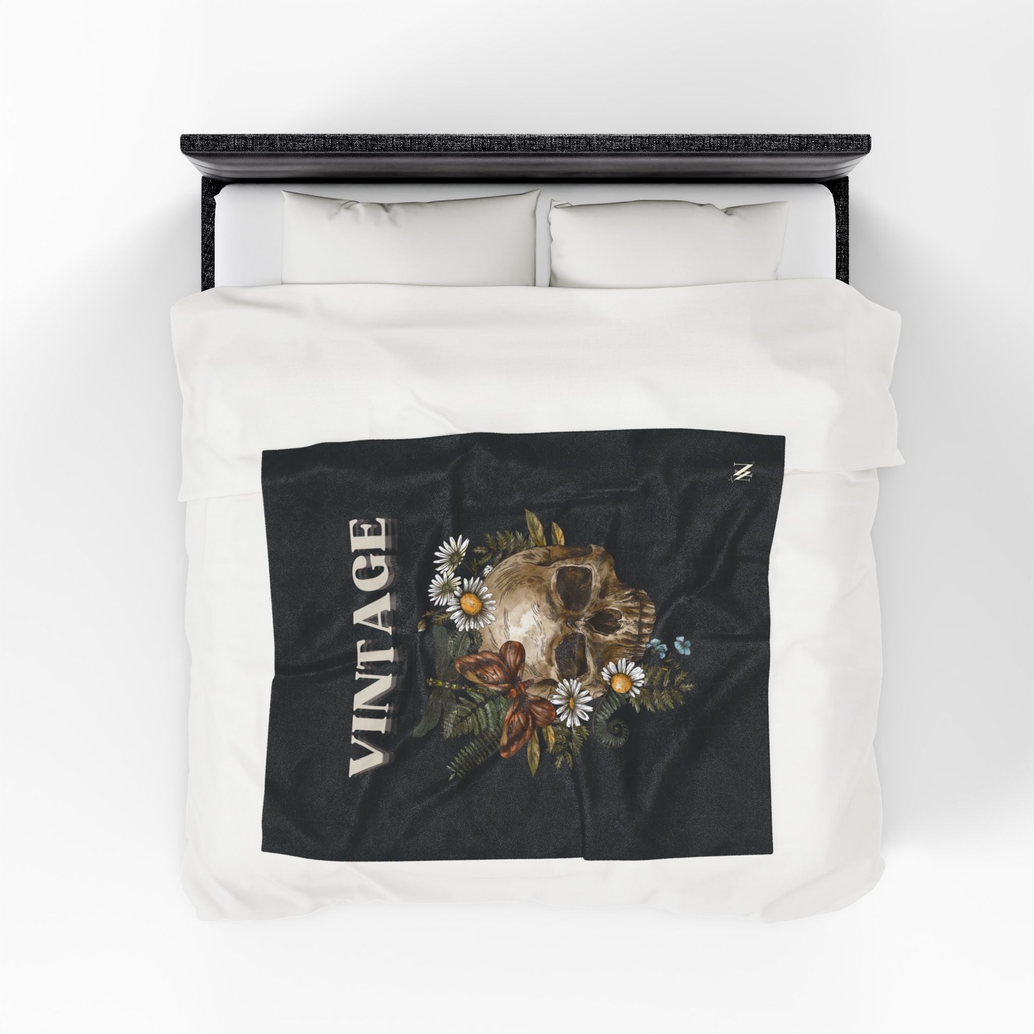 Vintage Floral Skull | Mix & Match Velveteen Fun-Flirty Lovers’ Blankets
