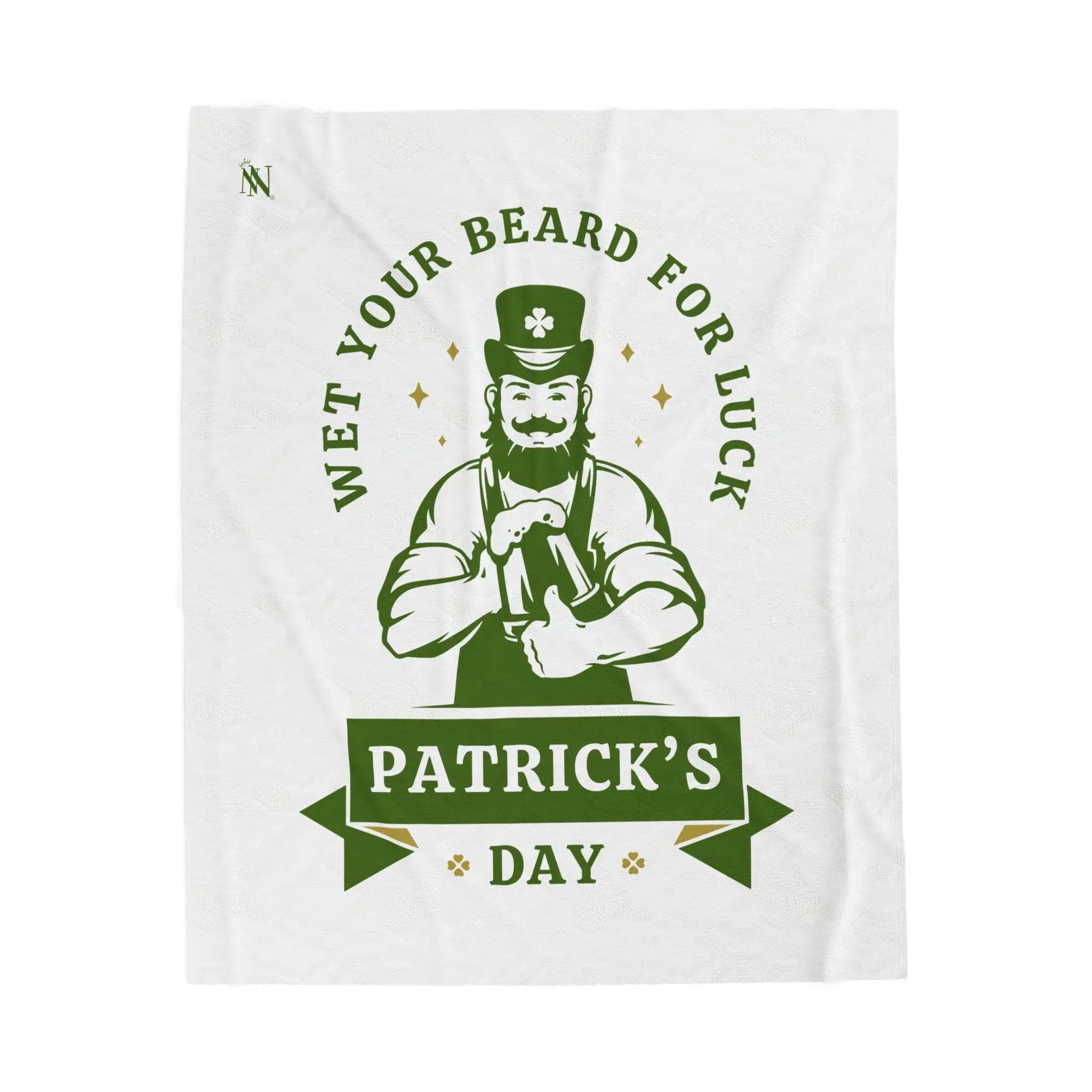 Wet Your Beard for Luck Patrick’s Day Couple Romantic Gifts Silky Soft Love Blanket