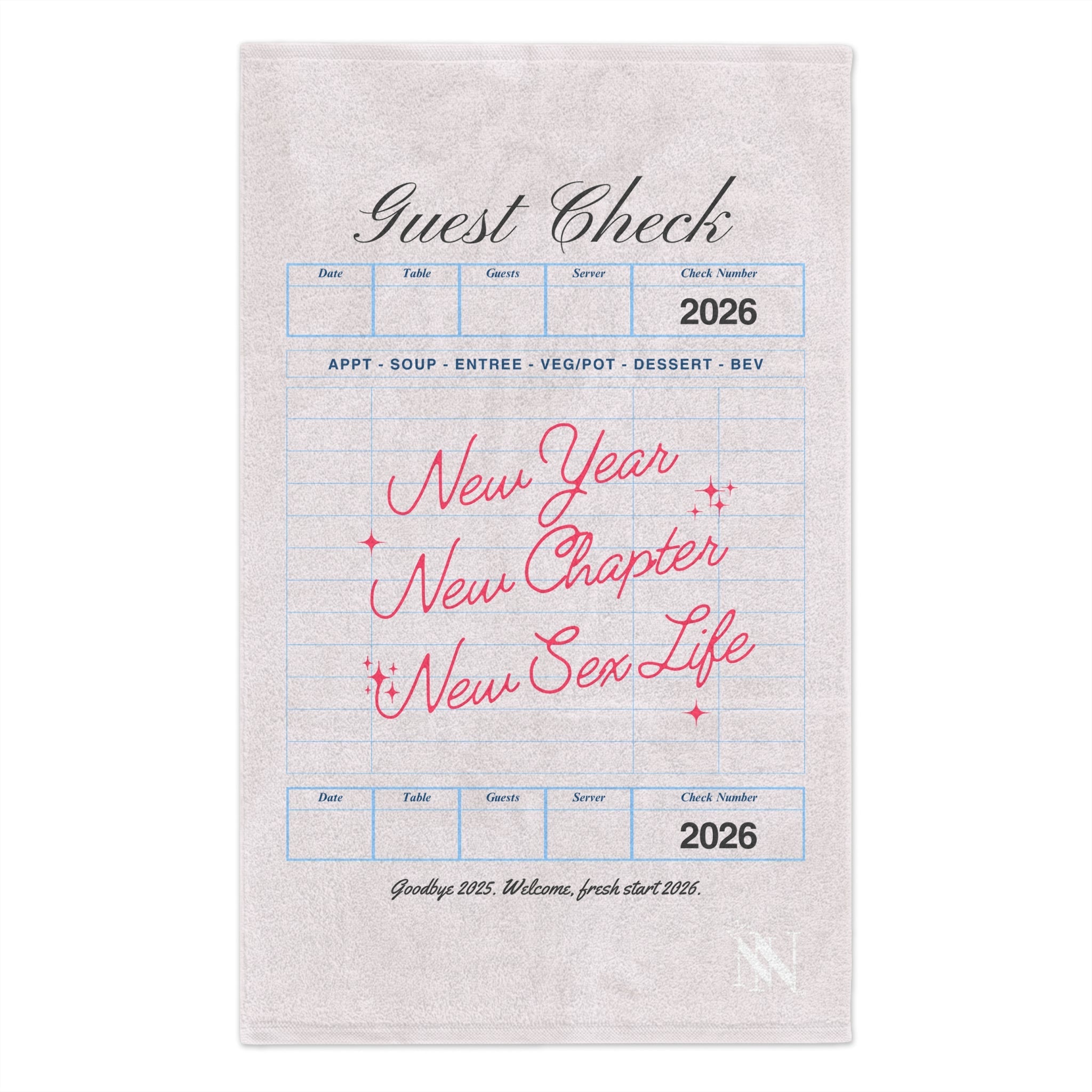 New Year New Sex Life Guest Check | Mix & Match Soft Fun-Flirty Lovers’ Towels