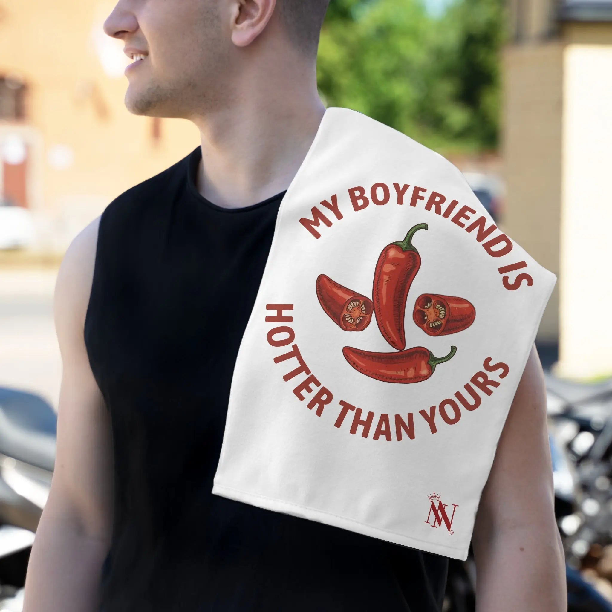 My Boyfriend is Hotter Than Yours Pepper | Mix & Match Soft Fun-Flirty Lovers’ Towels