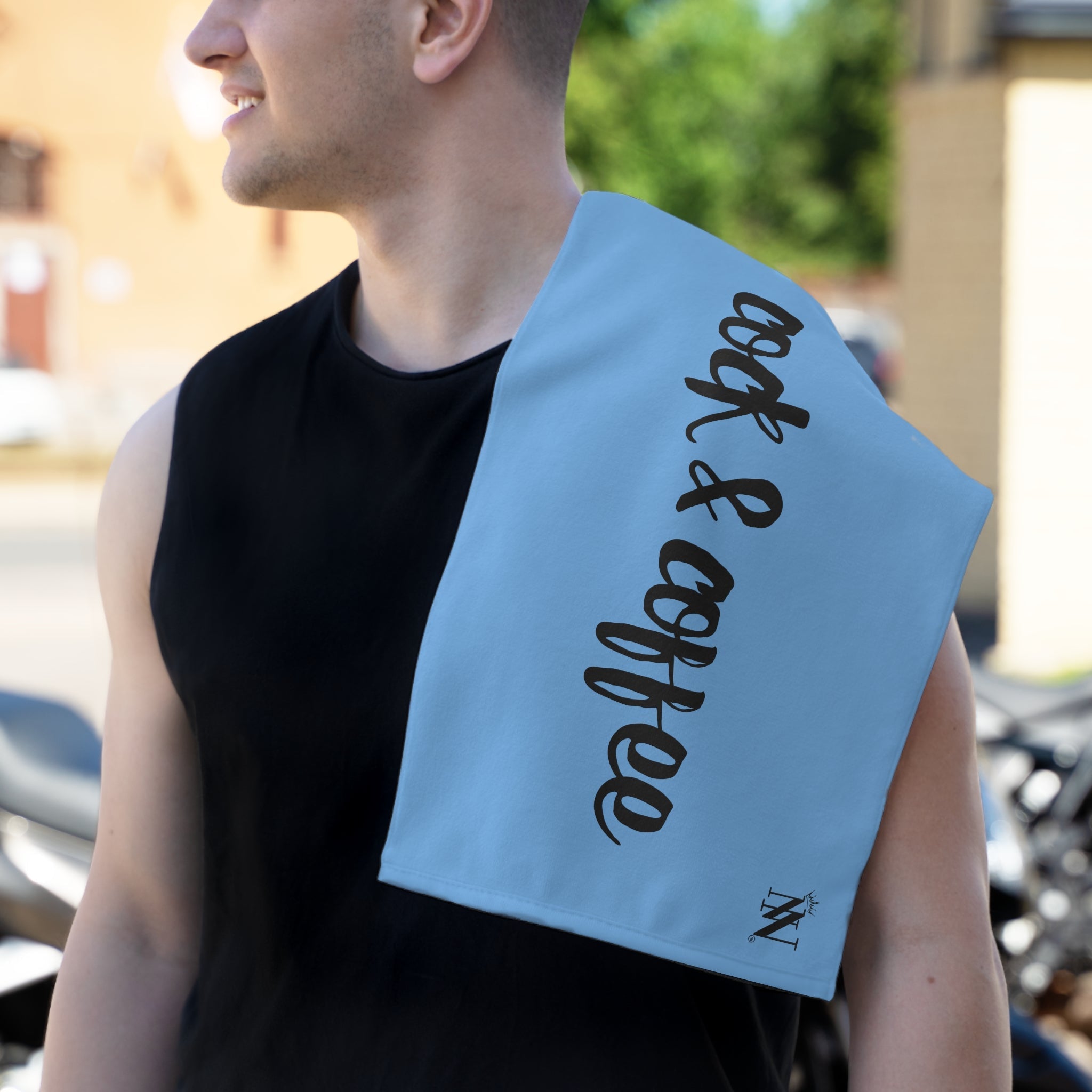 Cock & Coffee Light Blue | Mix & Match Soft Fun-Flirty Lovers’ Towels