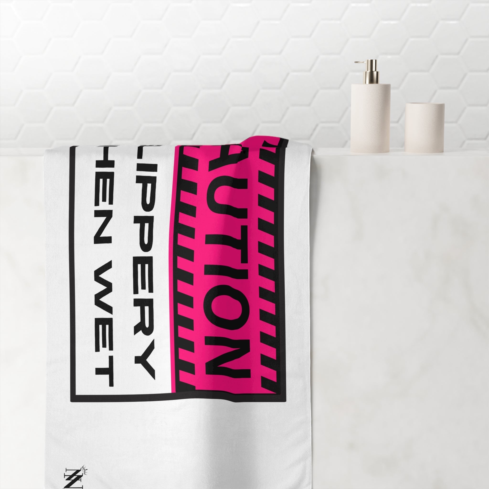 Caution Slippery When Wet | Mix & Match Naughty XL Fun-Flirty Lovers’ Towels
