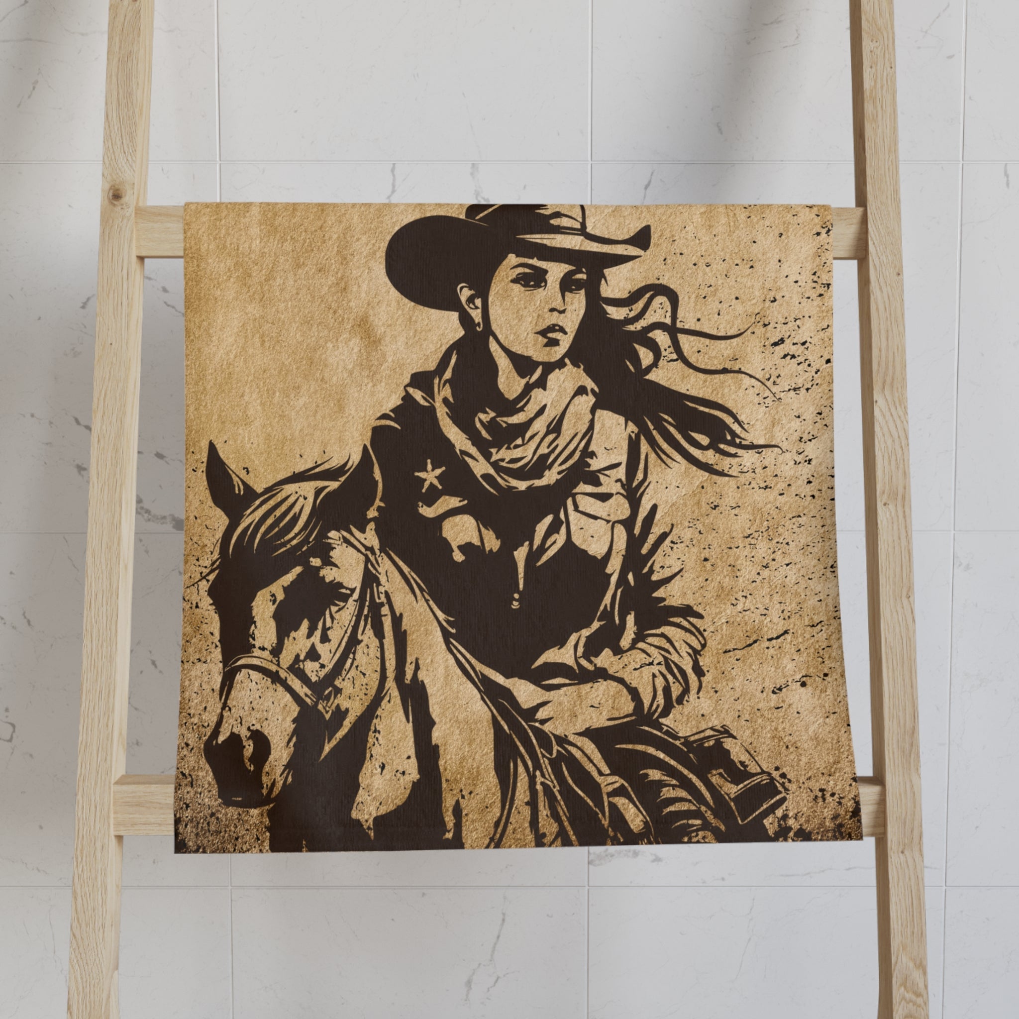 Vintage Cowgirl for Life Poster Classic Large Super Soft Flirty Lovers’ Sex Towels