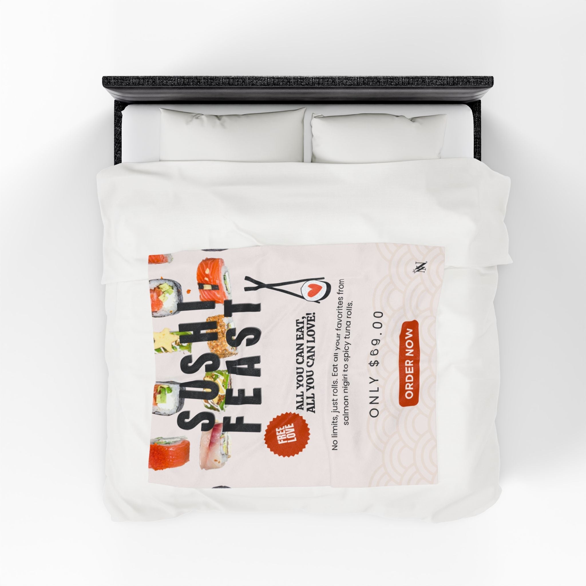 Sushi Feast | Mix & Match Velveteen Fun-Flirty Lovers’ Blankets